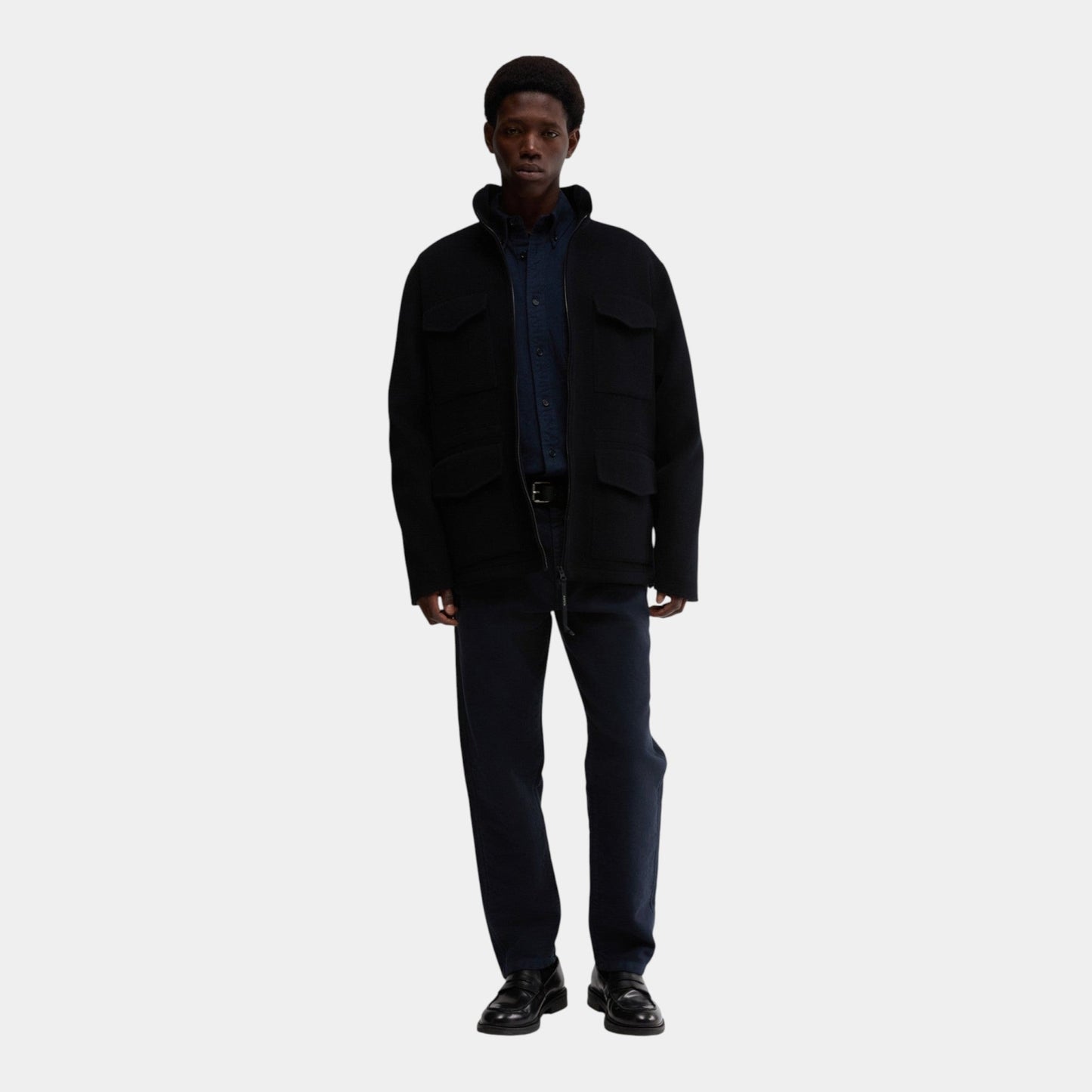 ASPESI Aspesi Giubbotto Nelson in double di lana - Blu - Hubert Humangoods