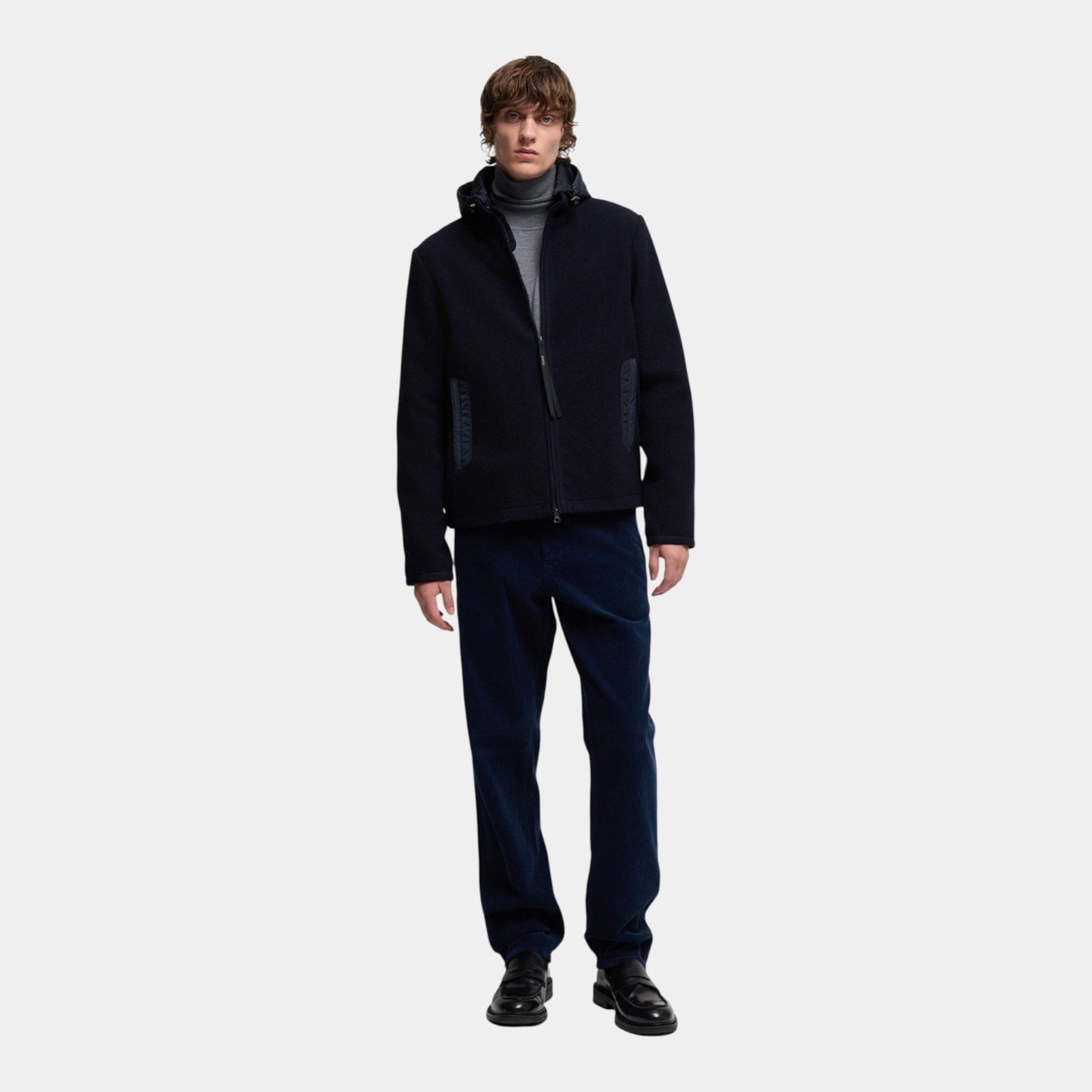 ASPESI Aspesi Giubbotto Werner in lana - Blu - Hubert Humangoods