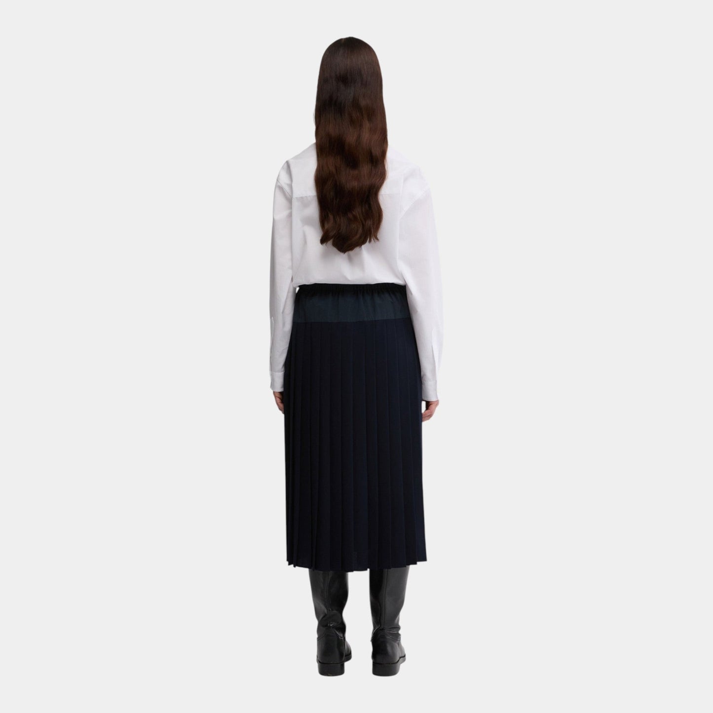 ASPESI Aspesi Gonna longuette in raso a pieghe - Blu - Hubert Humangoods