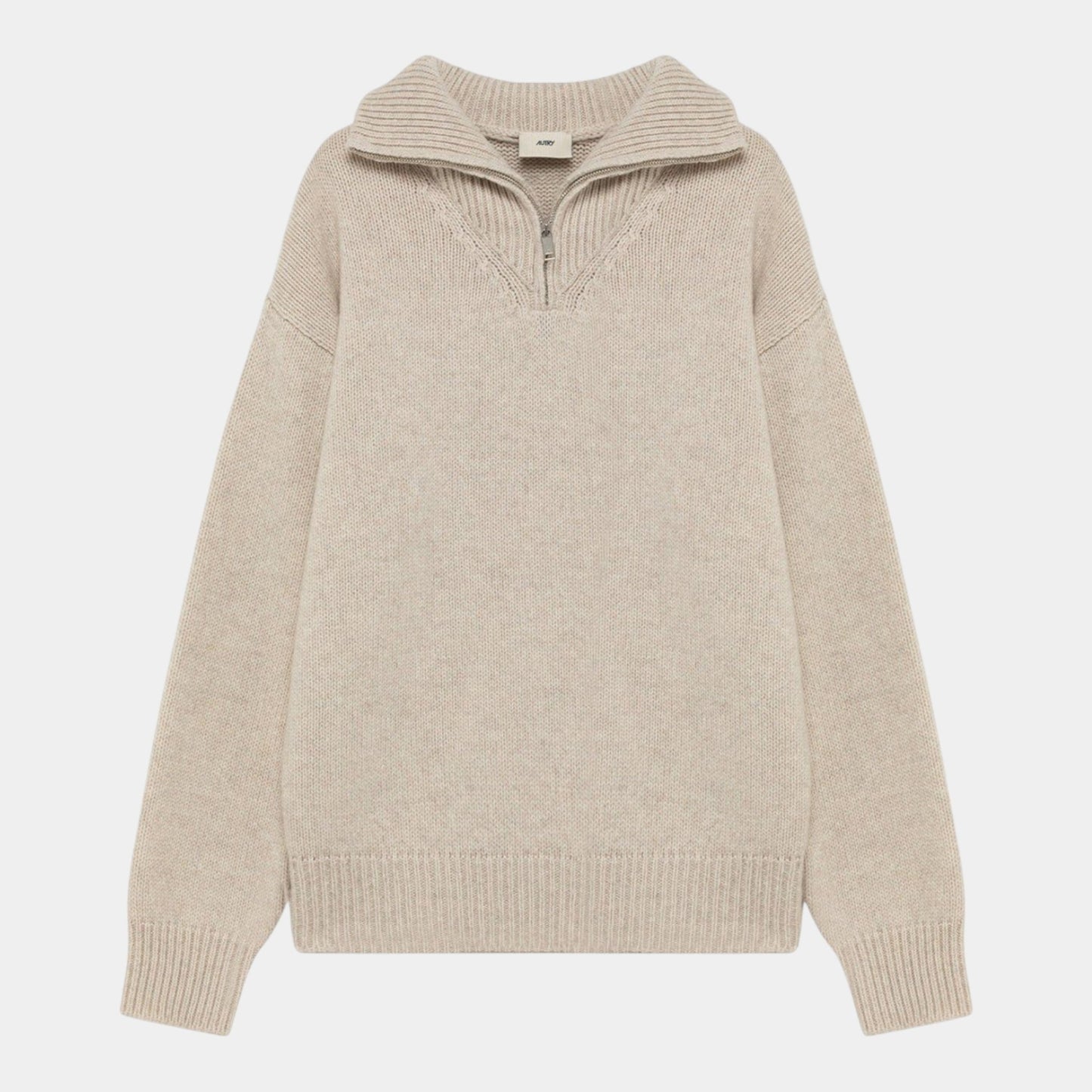AUTRY Autry Maglia moulinè mezza zip - Crema - Hubert Humangoods