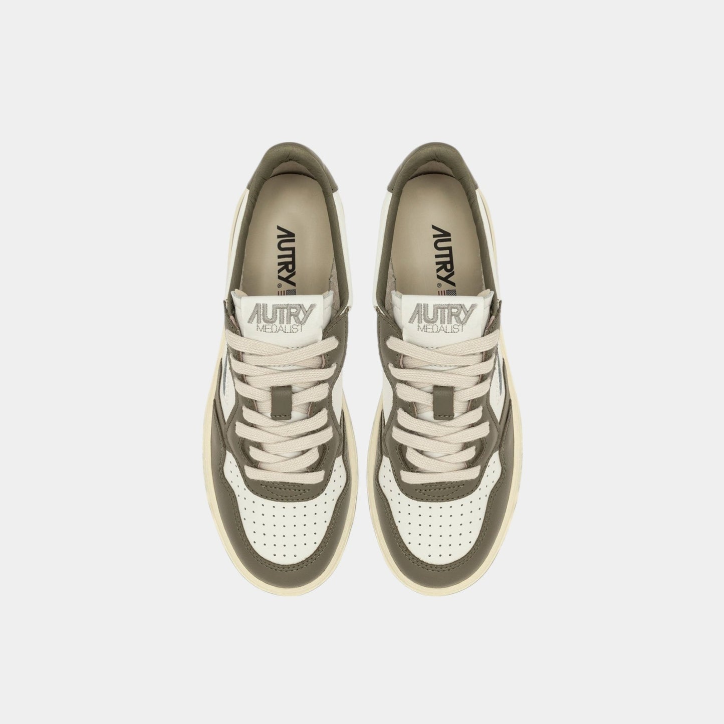 AUTRY Autry Sneakers Medalist in pelle - Bianco/Militare - Hubert Humangoods