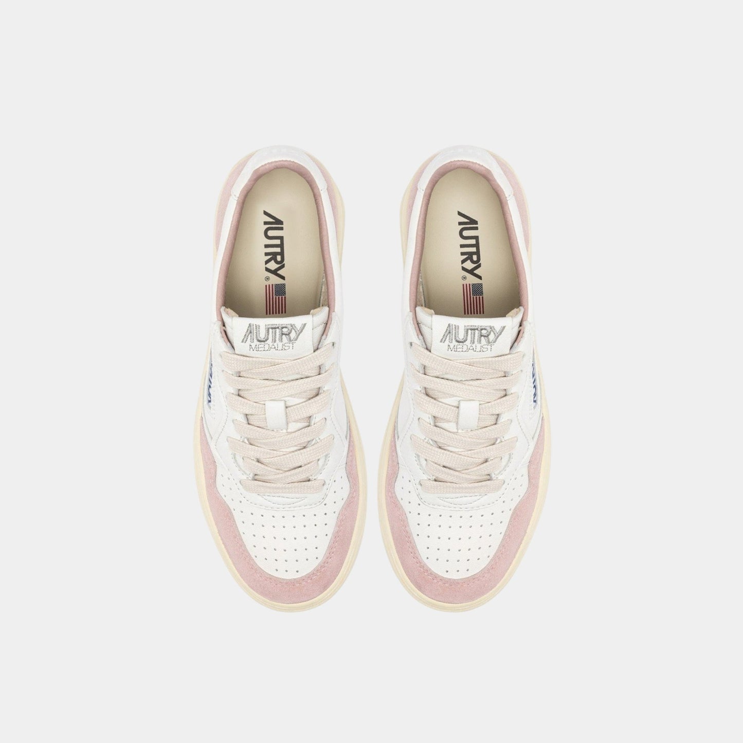AUTRY Autry Sneakers Medalist in pelle e suede - Bianco/rosa - Hubert Humangoods