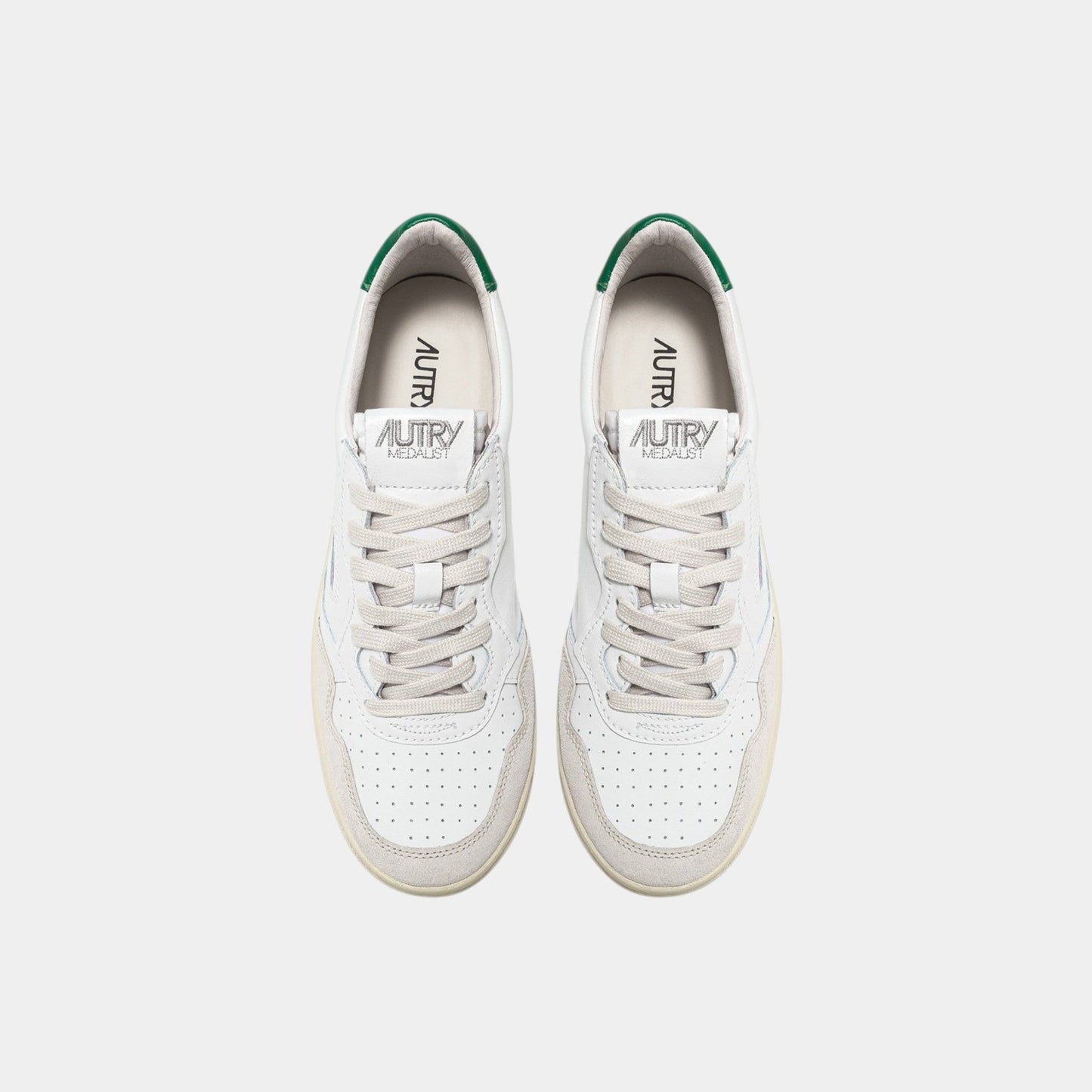 AUTRY Autry Sneakers Medalist in pelle e suede - Bianco/Verde - Hubert Humangoods