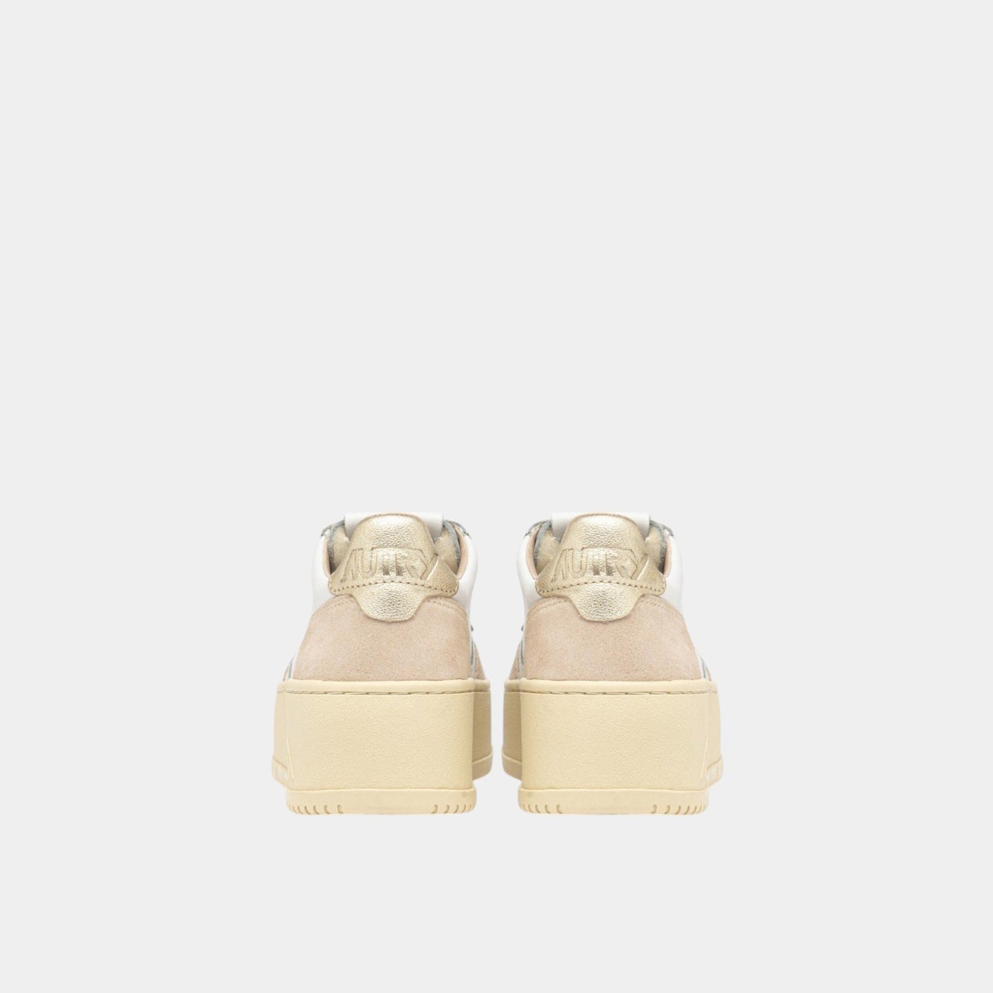 AUTRY Autry Sneakers Platform in pelle e suede - Bianco/Oro - Hubert Humangoods