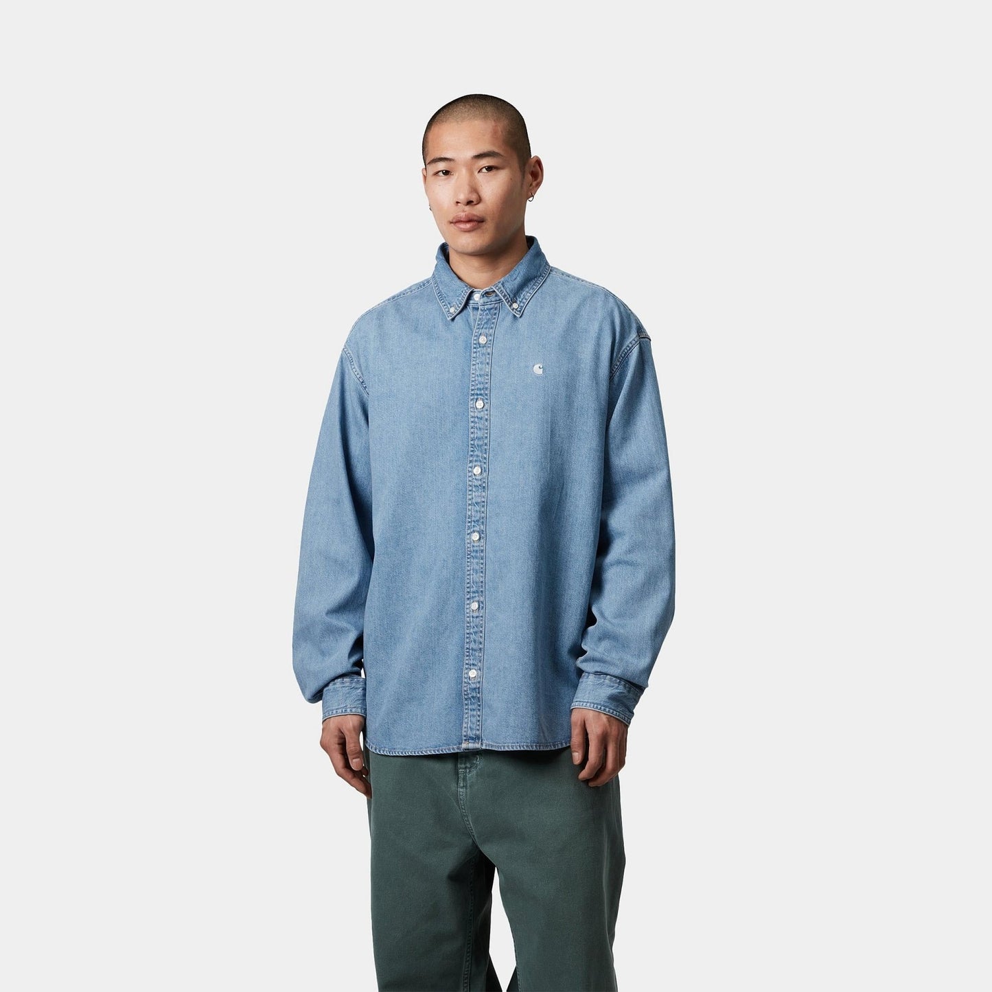 CARHARTT WIP Carhartt Wip Camicia Lucas in Denim - Blu Chiaro - Hubert Humangoods