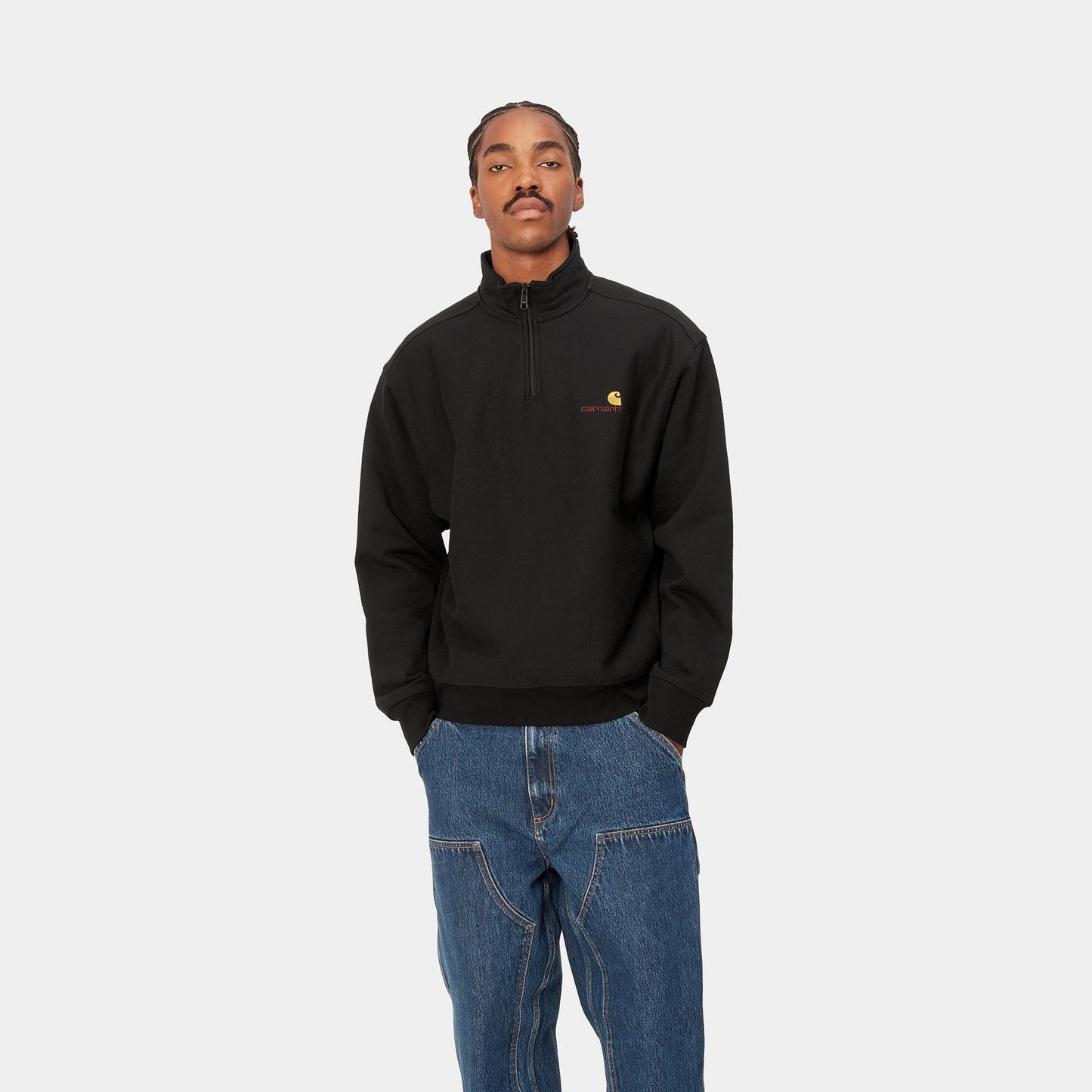 CARHARTT WIP Carhartt Wip Felpa Mezza zip - Nero - Hubert Humangoods