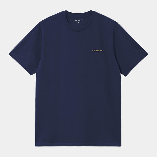 CARHARTT WIP Carhartt Wip T-Shirt Script Embroidery - Blu/Giallo - Hubert Humangoods