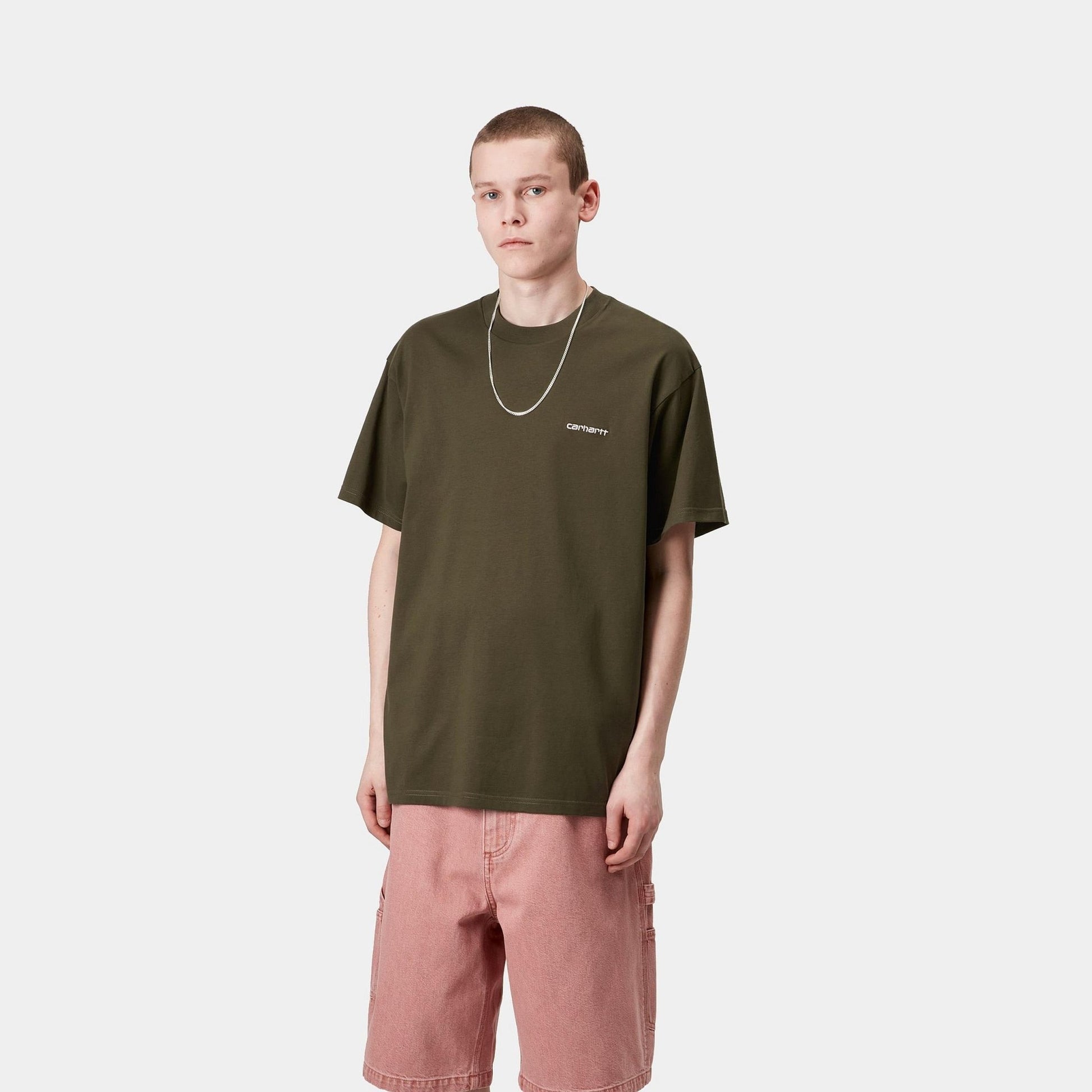 CARHARTT WIP Carhartt Wip T-Shirt Script Embroidery - Verde/Rosa - Hubert Humangoods