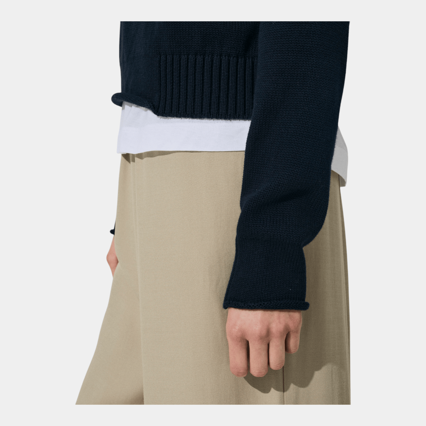 SCAGLIONE Scaglione Maglia boxy in cotone con dettagli - Blu - Hubert Humangoods