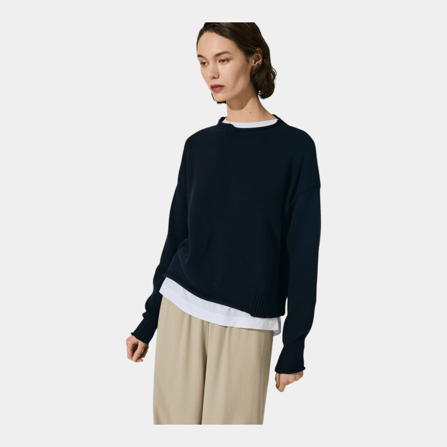SCAGLIONE Scaglione Maglia boxy in cotone con dettagli - Blu - Hubert Humangoods