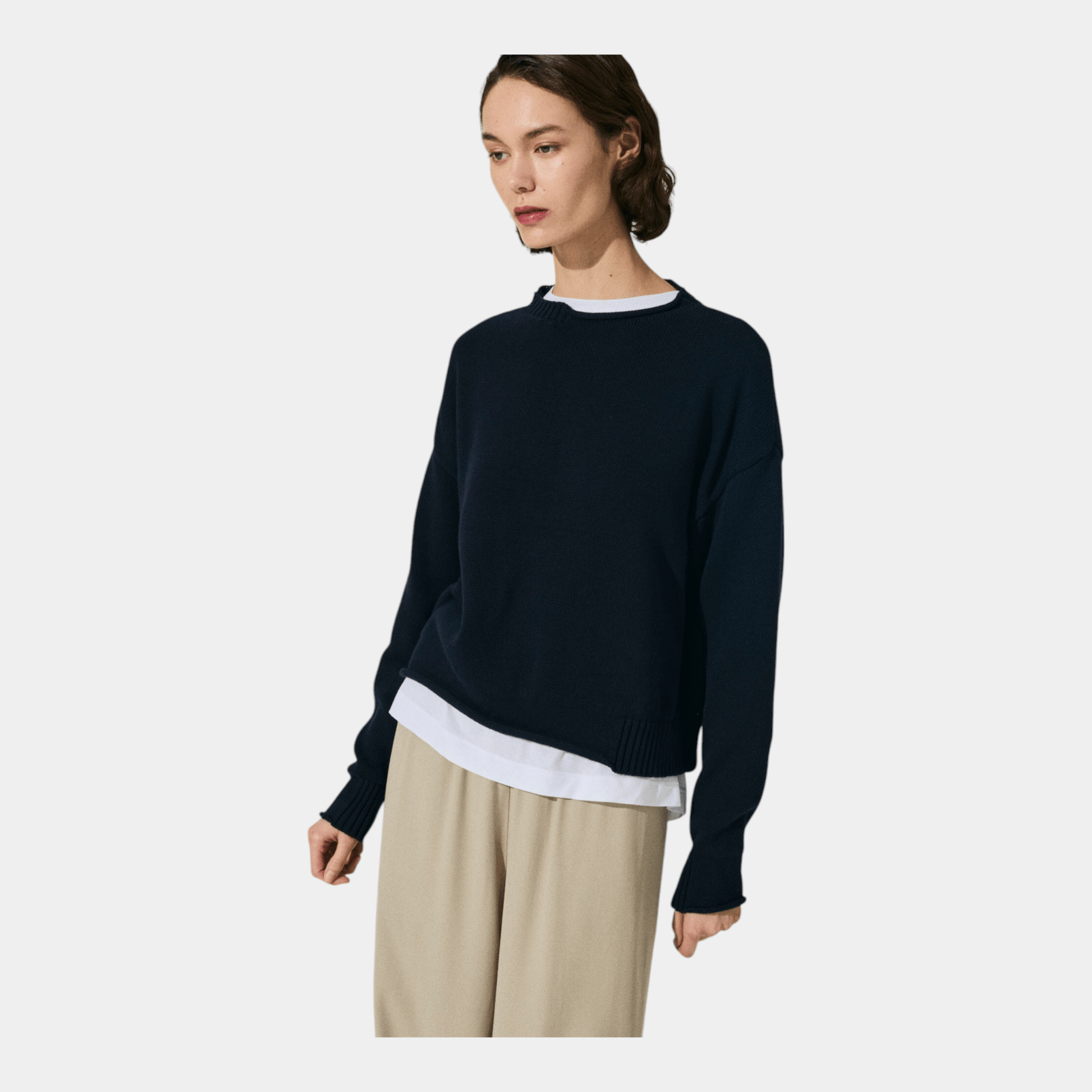 SCAGLIONE Scaglione Maglia boxy in cotone con dettagli - Blu - Hubert Humangoods