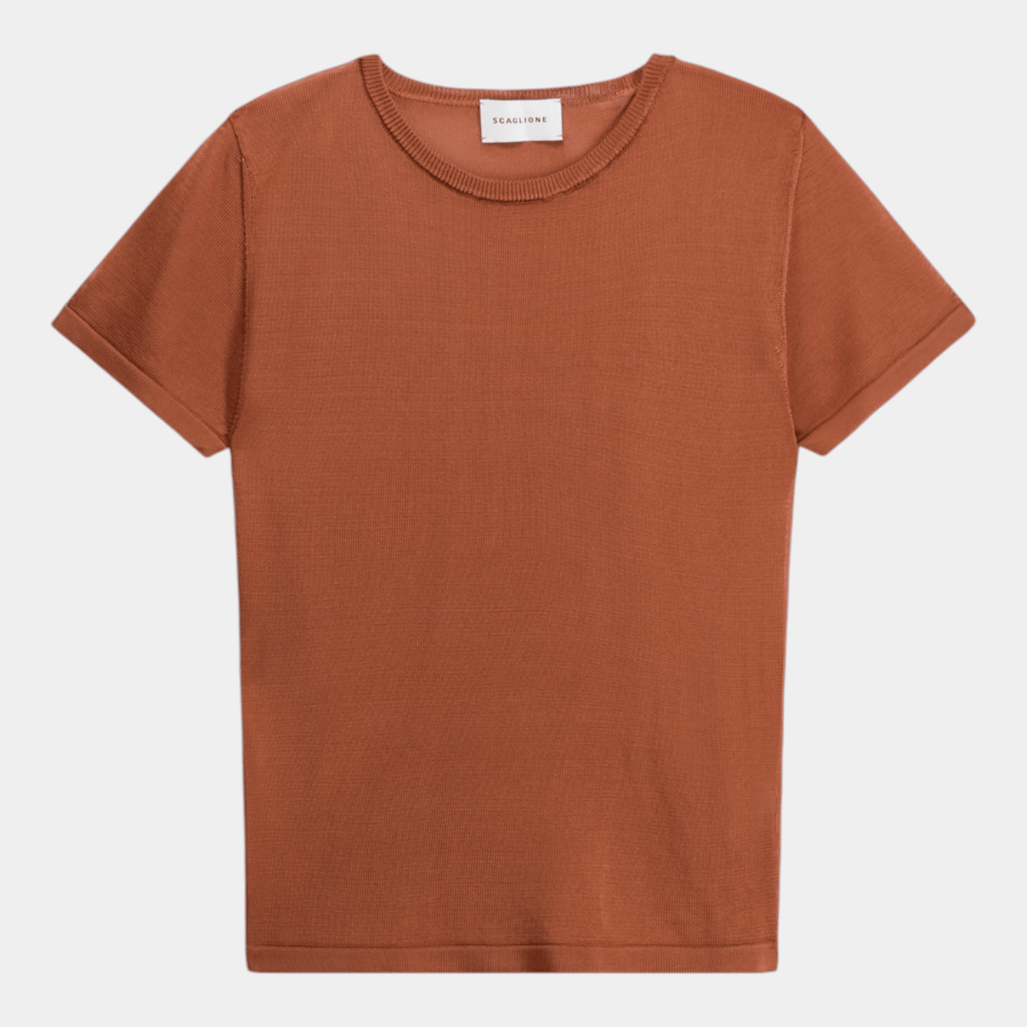 SCAGLIONE Scaglione T-shirt in Lux Viscosa - Terracotta - Hubert Humangoods