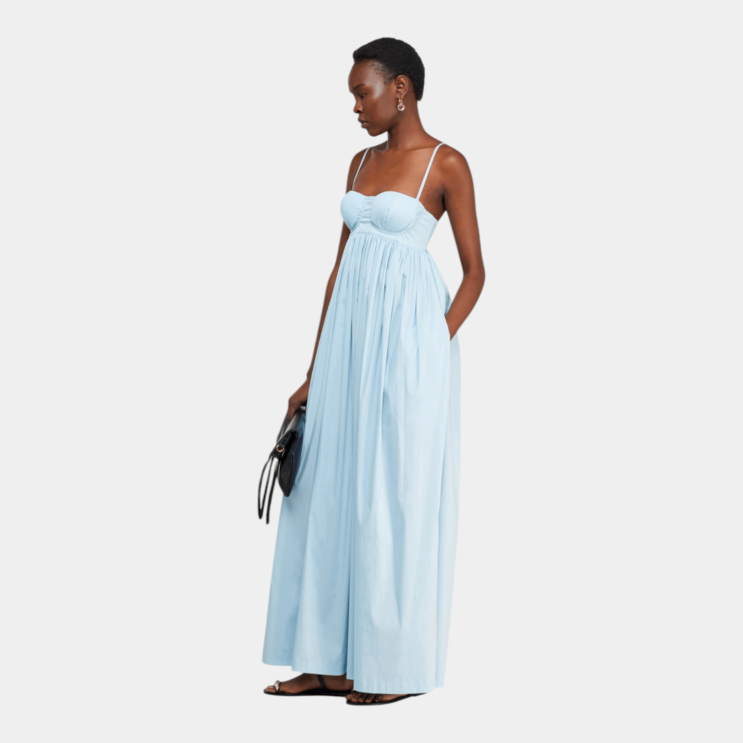 SEMICOUTURE Semicouture Abito Flavia in popeline - Azzurro - Hubert Humangoods