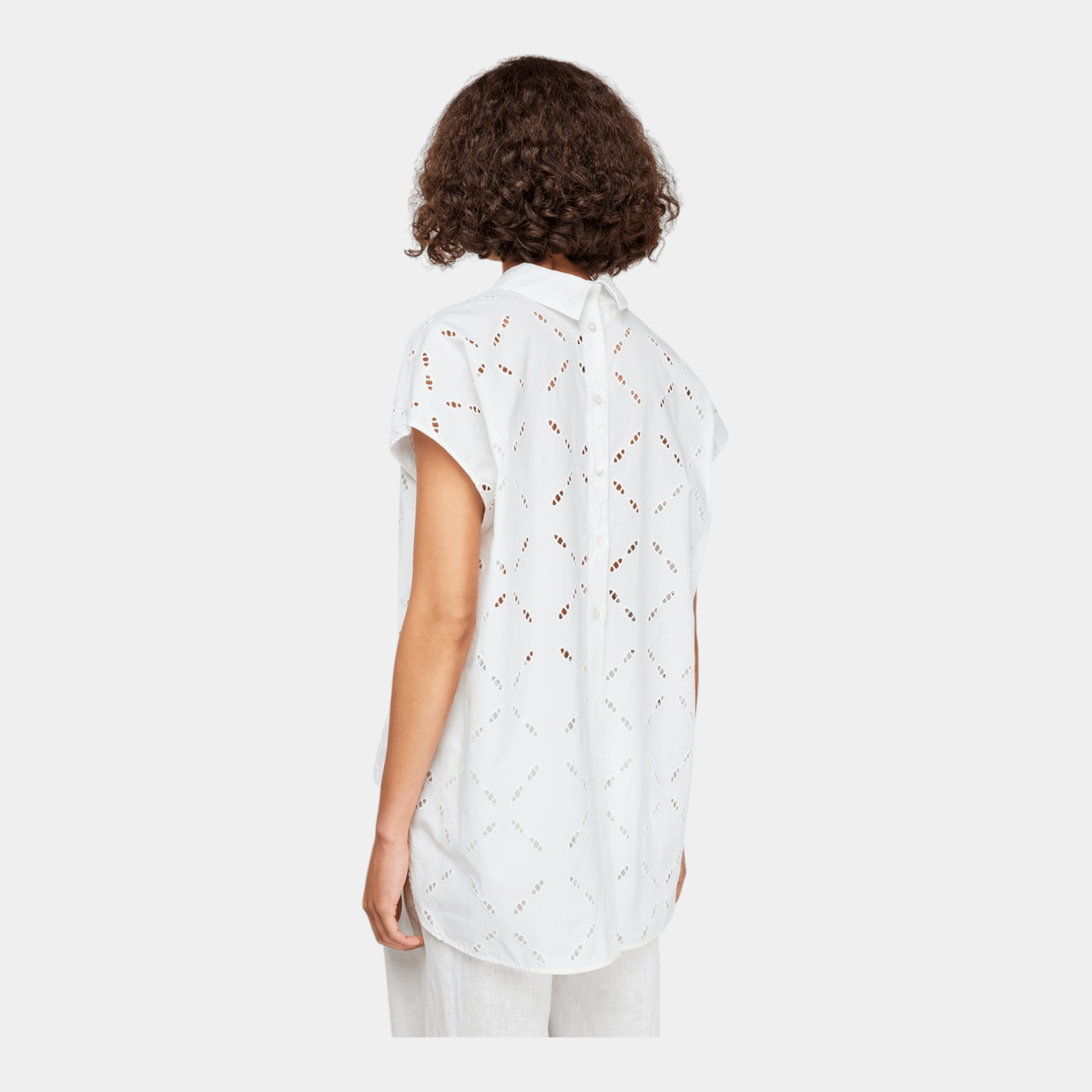 SEMICOUTURE Semicouture Blusa Enrica in sangallo - Bianco - Hubert Humangoods