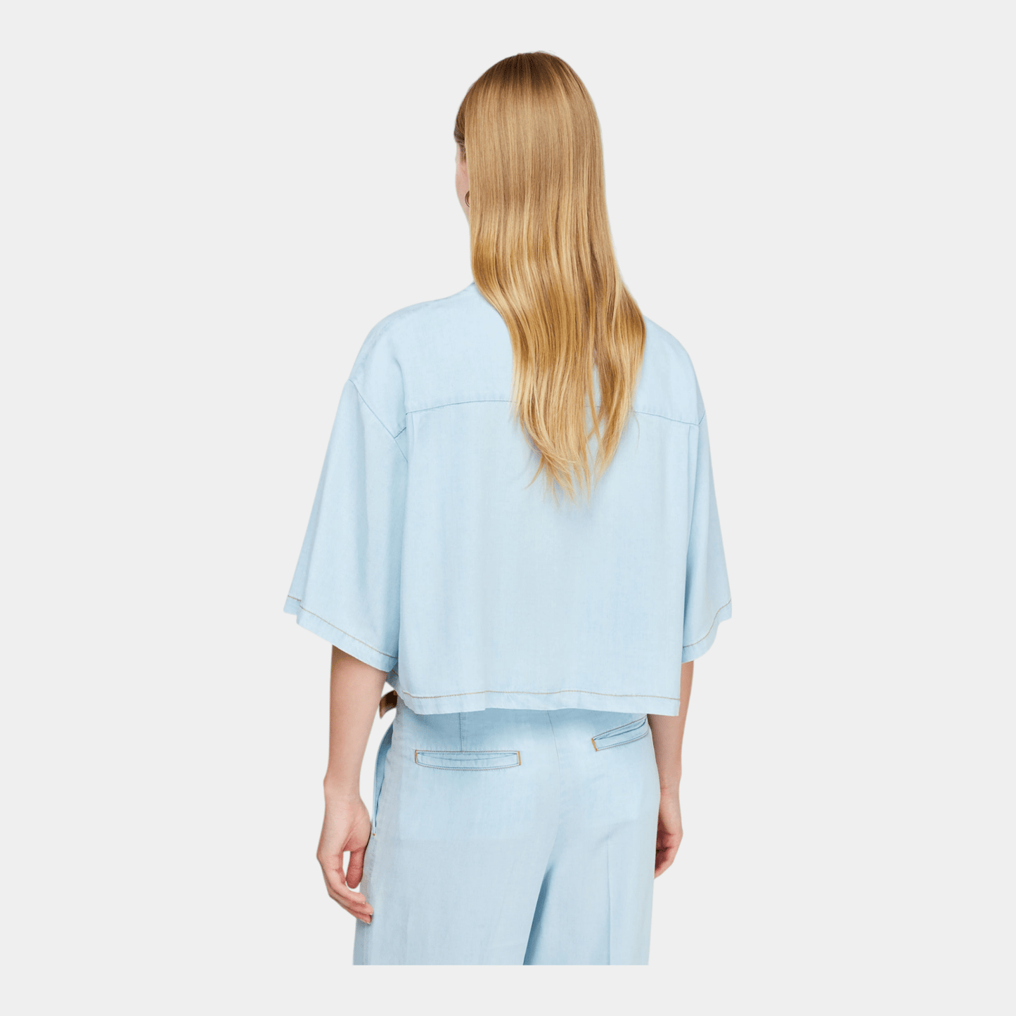 SEMICOUTURE Semicouture Camicia Over Damiana - Azzurro - Hubert Humangoods