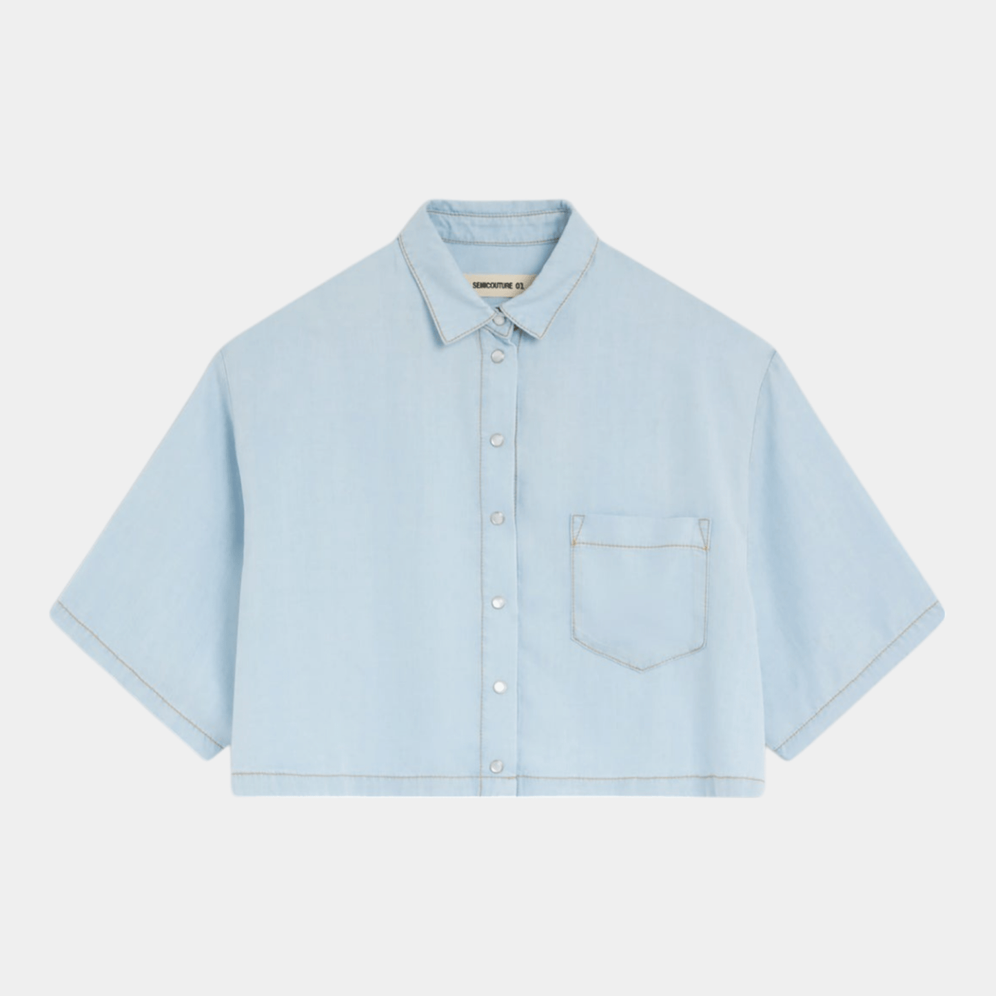 SEMICOUTURE Semicouture Camicia Over Damiana - Azzurro - Hubert Humangoods