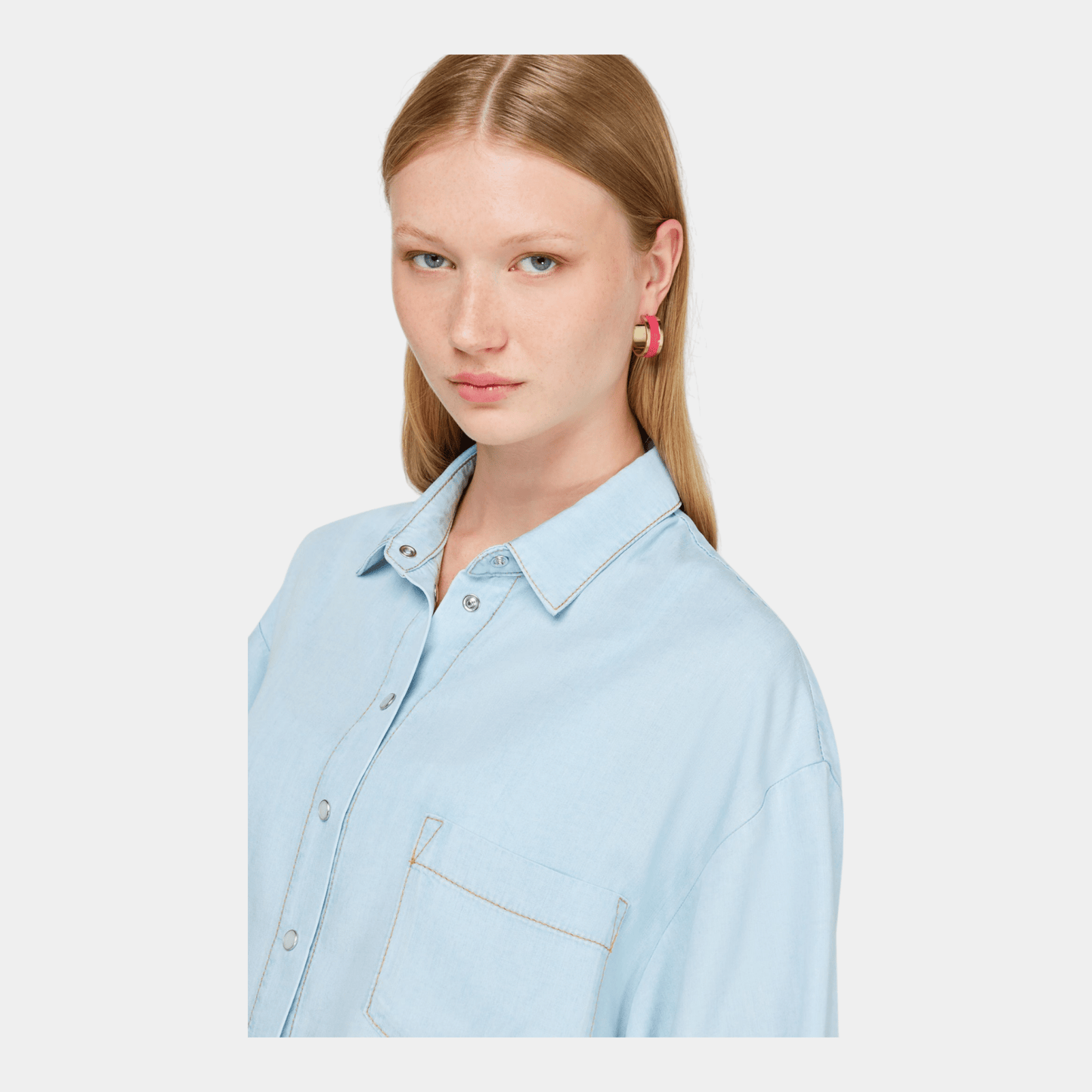 SEMICOUTURE Semicouture Camicia Over Damiana - Azzurro - Hubert Humangoods