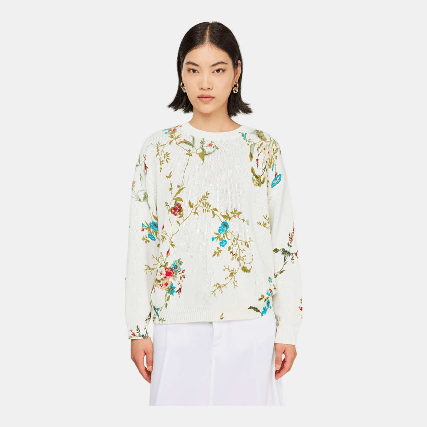 SEMICOUTURE Semicouture Maglia Irenee con stampa - Naturale - Hubert Humangoods