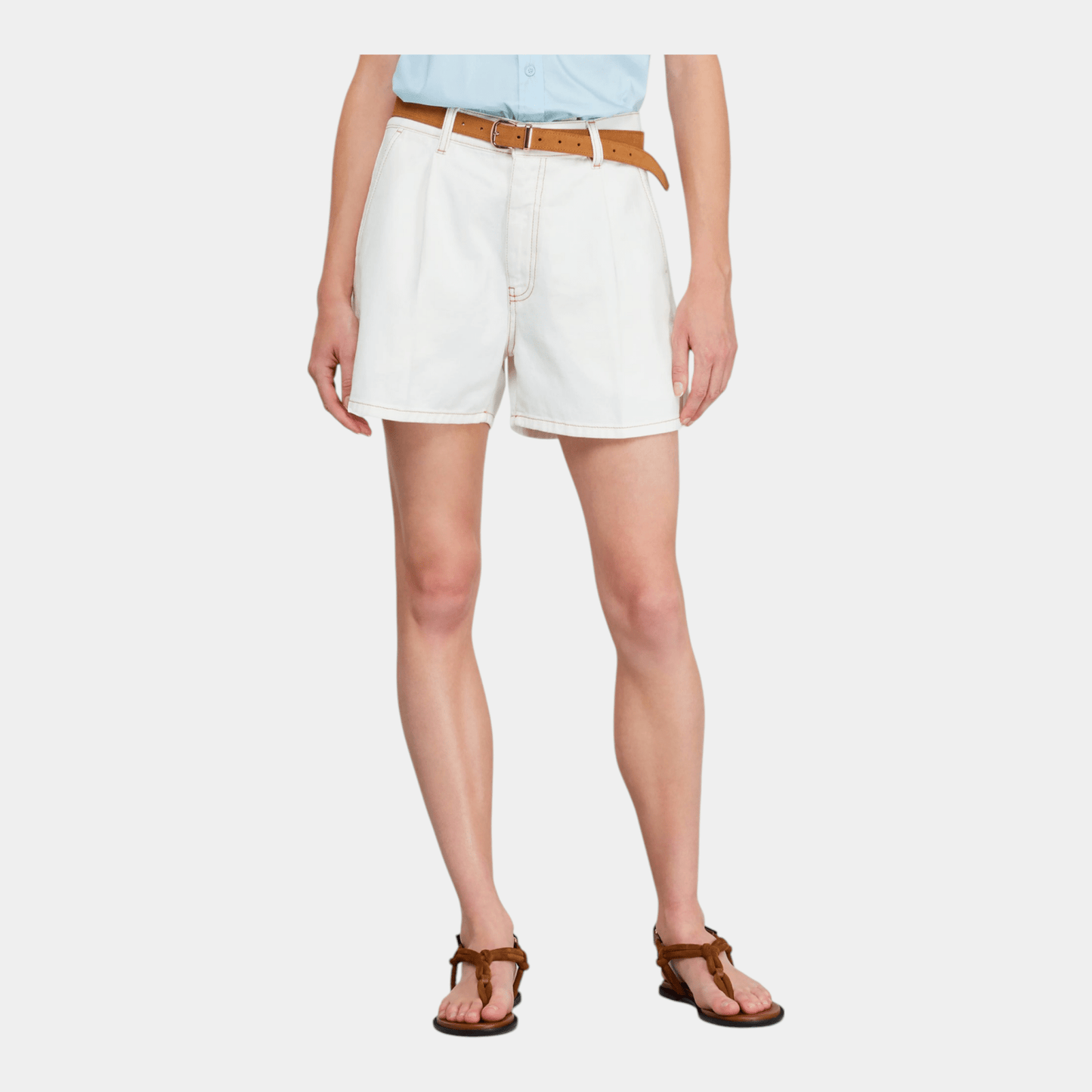 SEMICOUTURE Semicouture Shorts Axelle in denim - Bianco - Hubert Humangoods