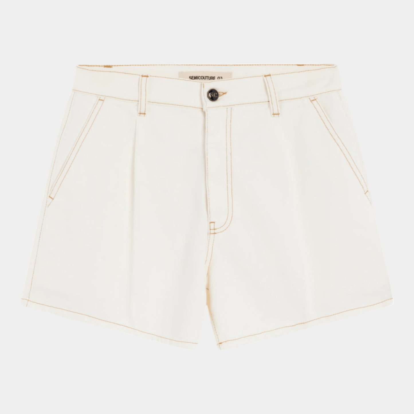 SEMICOUTURE Semicouture Shorts Axelle in denim - Bianco - Hubert Humangoods