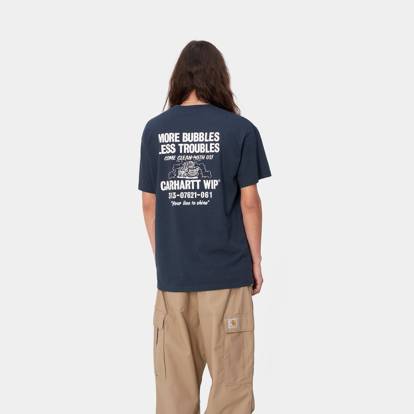 CARHARTT WIP Carhartt Wip T-Shirt Less Troubles - Blu - Hubert Humangoods