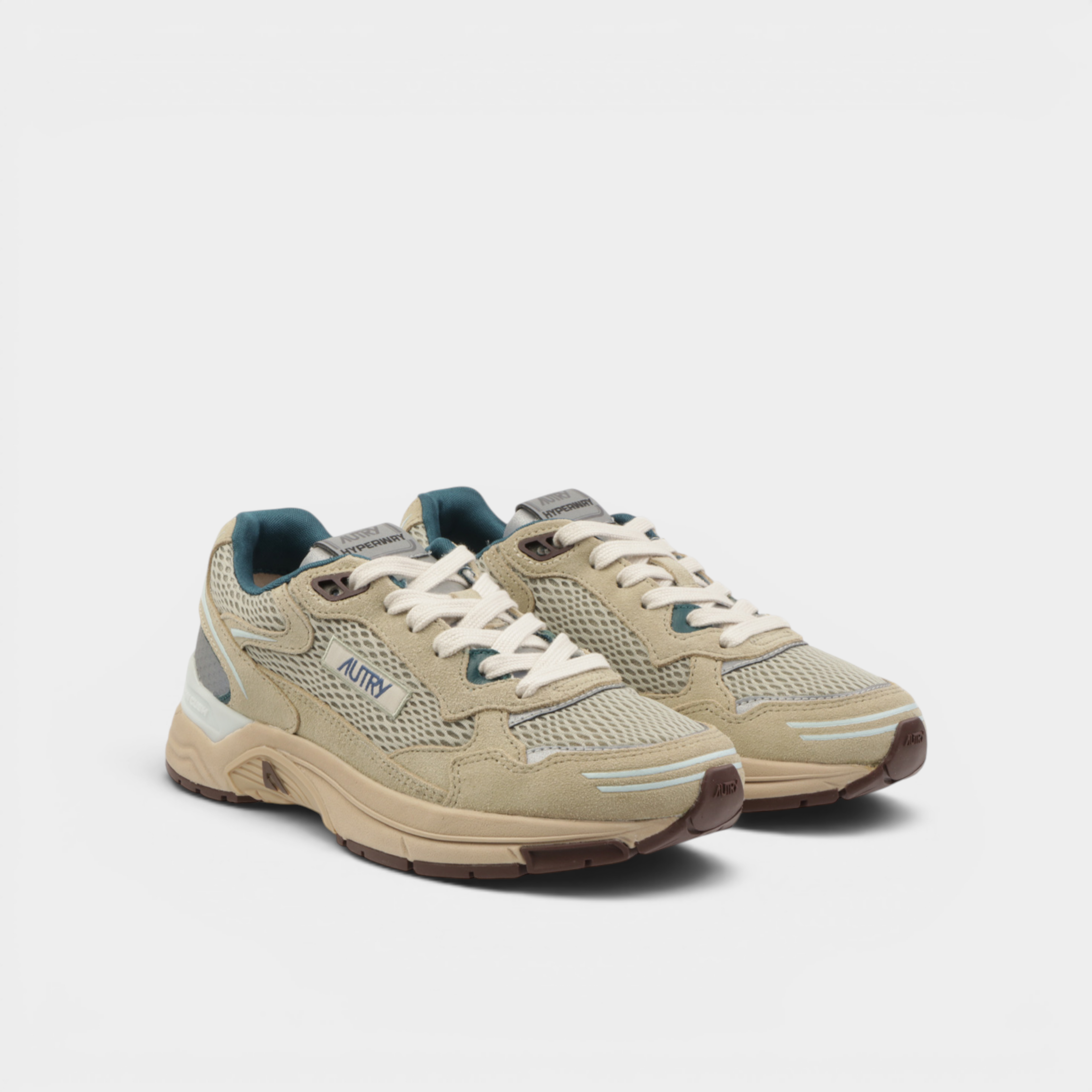 Autry Sneakers Hyperway in mesh e suede - Verde e Rosa