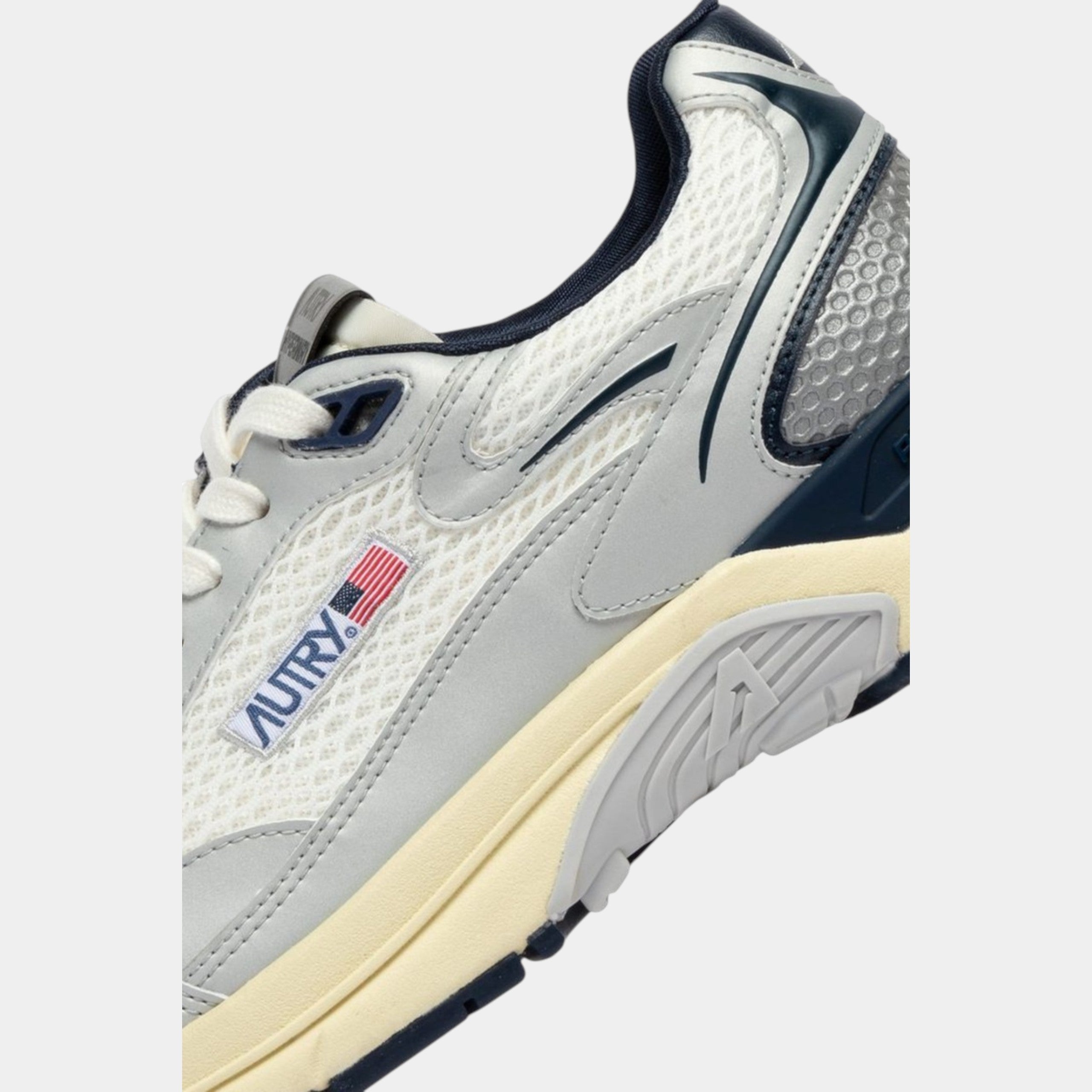 Autry Sneakers Hyperway in mesh e pelle - Bianco/Argento/Blu