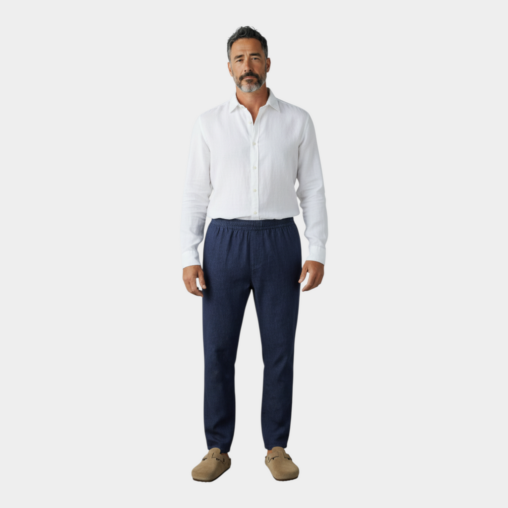 Aspesi Pantaloni Ventura in denim leggero - Blu scuro