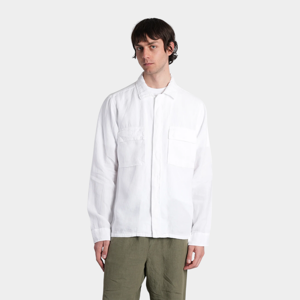 Aspesi Camicia in lino con tasconi  Ri-Capa - Bianco