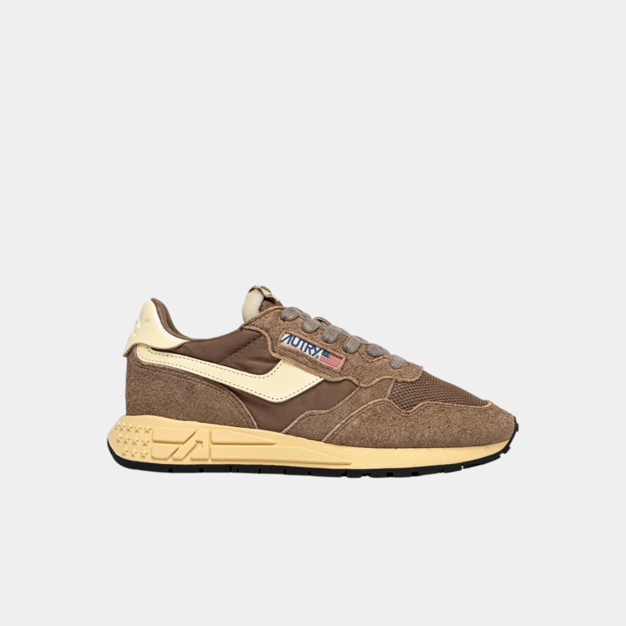Autry Sneakers Reelwind in Nylon e Suede - Cioccolato