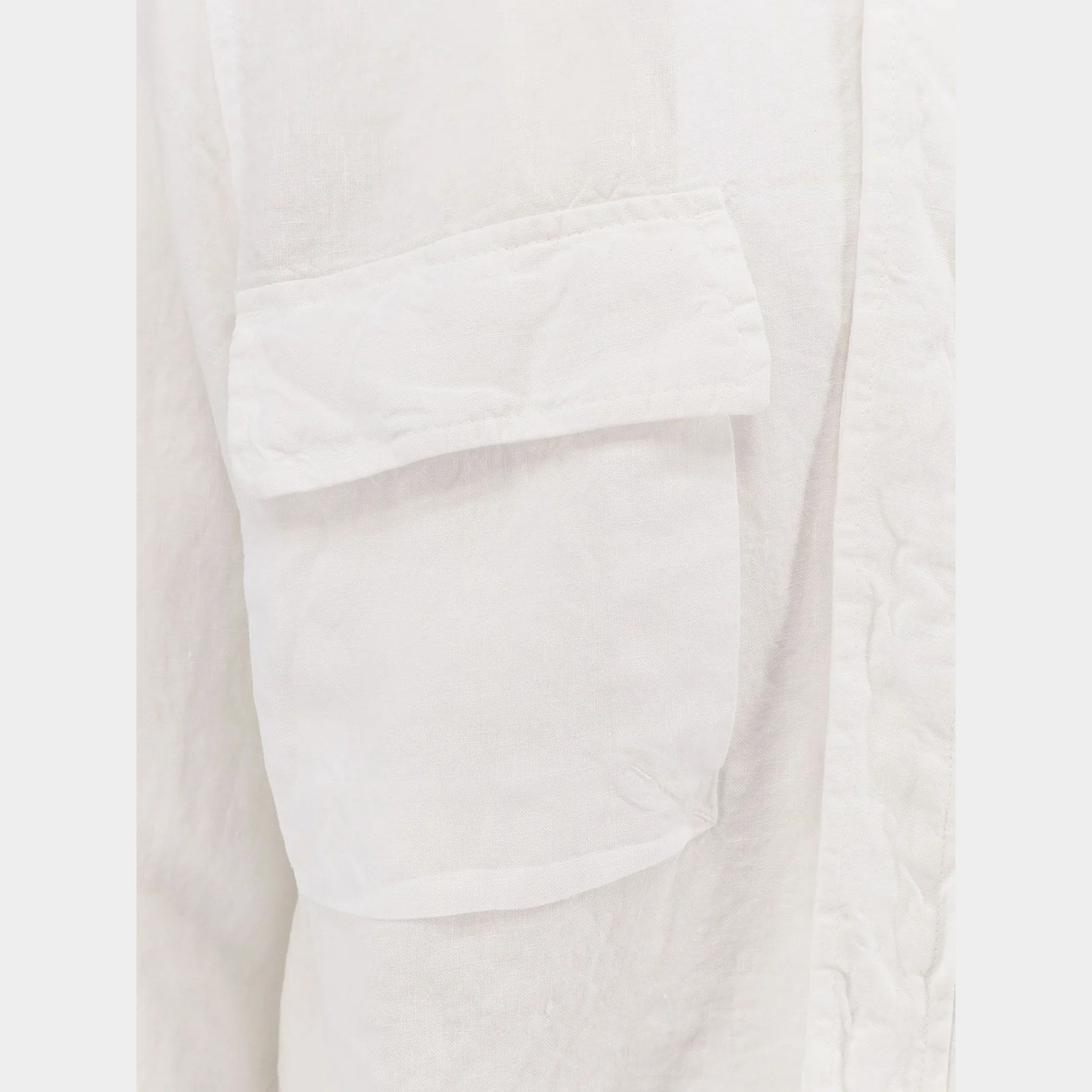 Aspesi Camicia in lino con tasconi  Ri-Capa - Bianco
