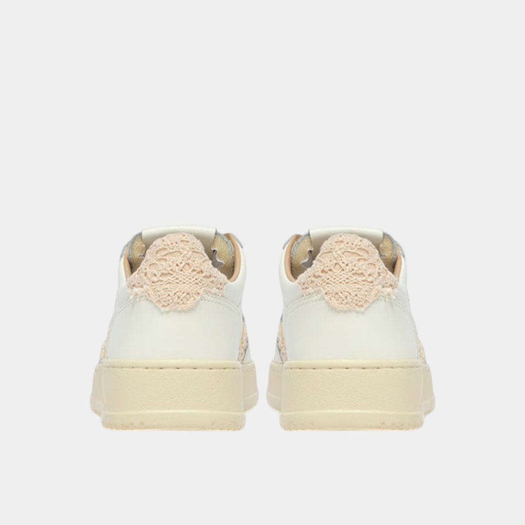 Autry Sneakers Medalist in pelle e Macramè - Bianco/Naturale