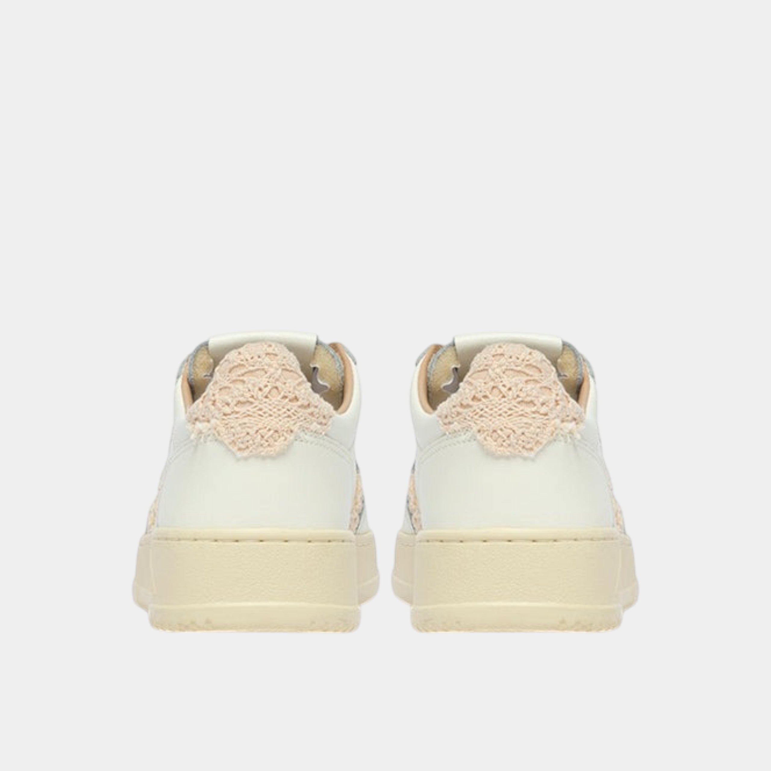 Autry Sneakers Medalist in pelle e Macramè - Bianco/Naturale