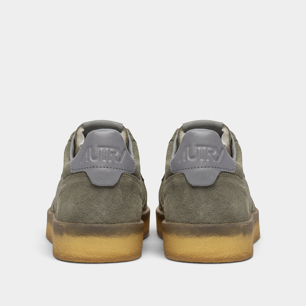 Autry Sneakers Medalist in suede e suila in crêpe - Verde fumo