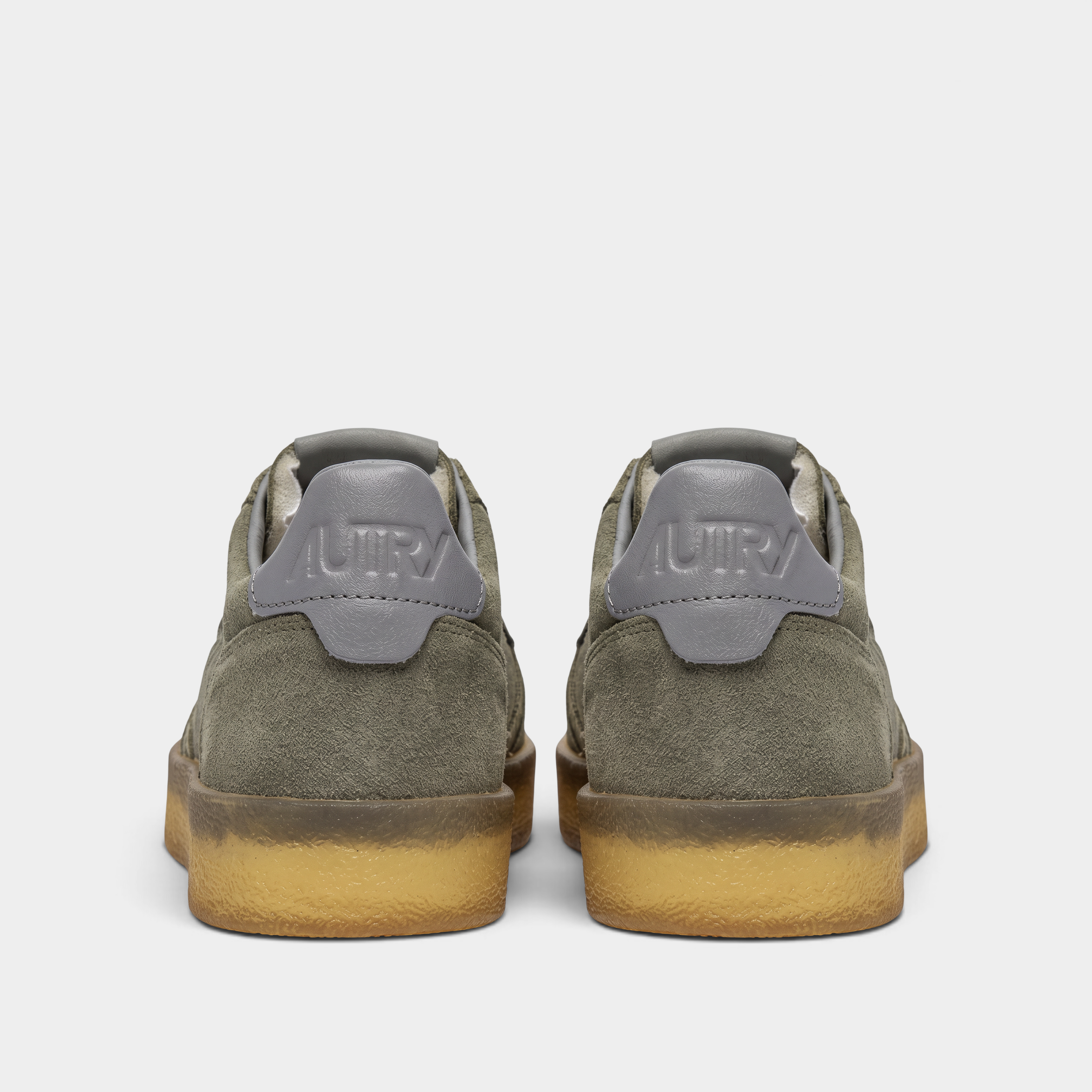 Autry Sneakers Medalist in suede e suila in crêpe - Verde fumo