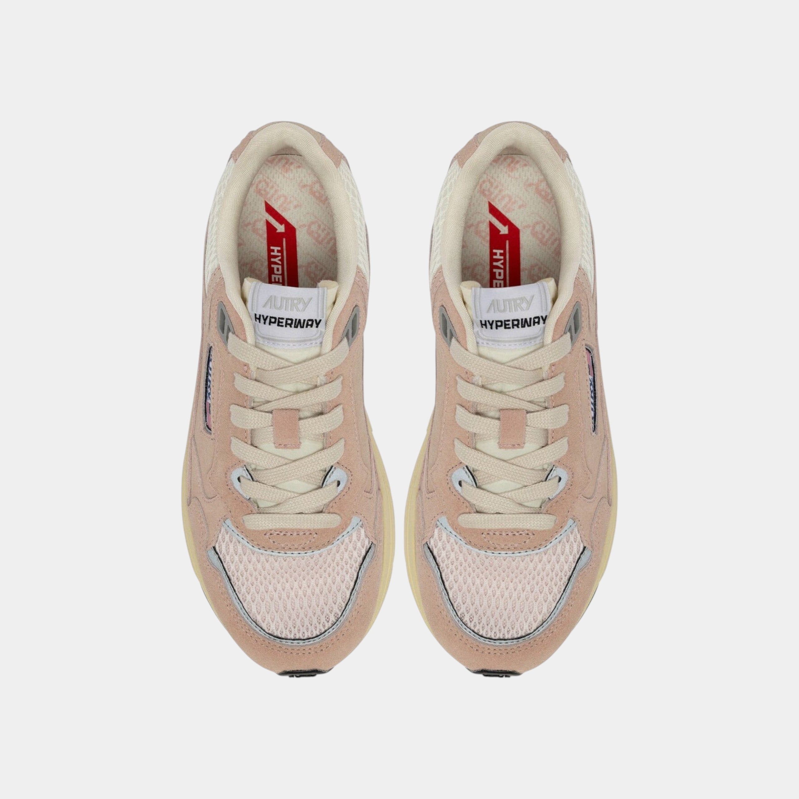 Autry Sneakers Hyperway in mesh e suede - Rosa chiaro