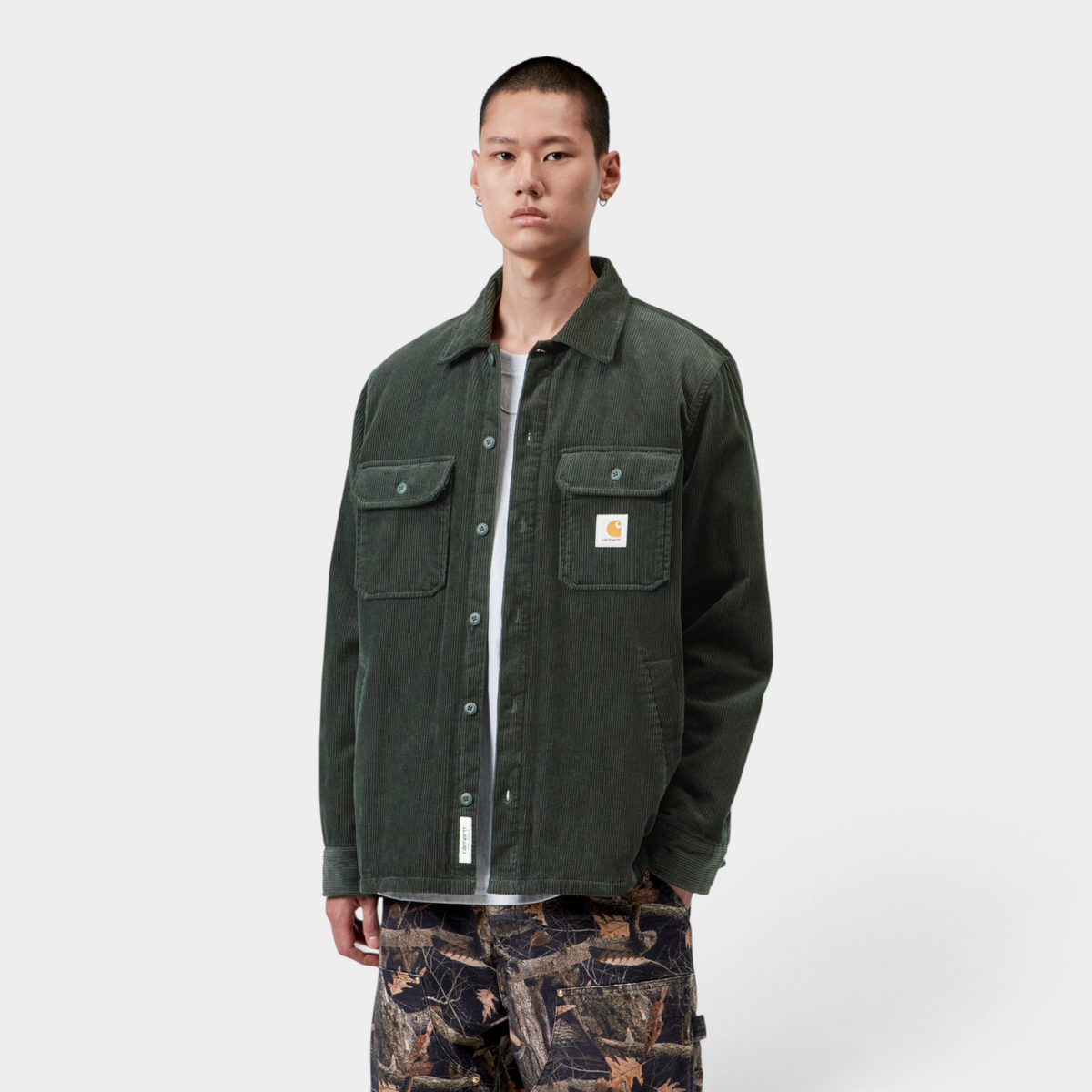 Carhartt Wip Overshirt Whitsome in velluto a coste - Verde