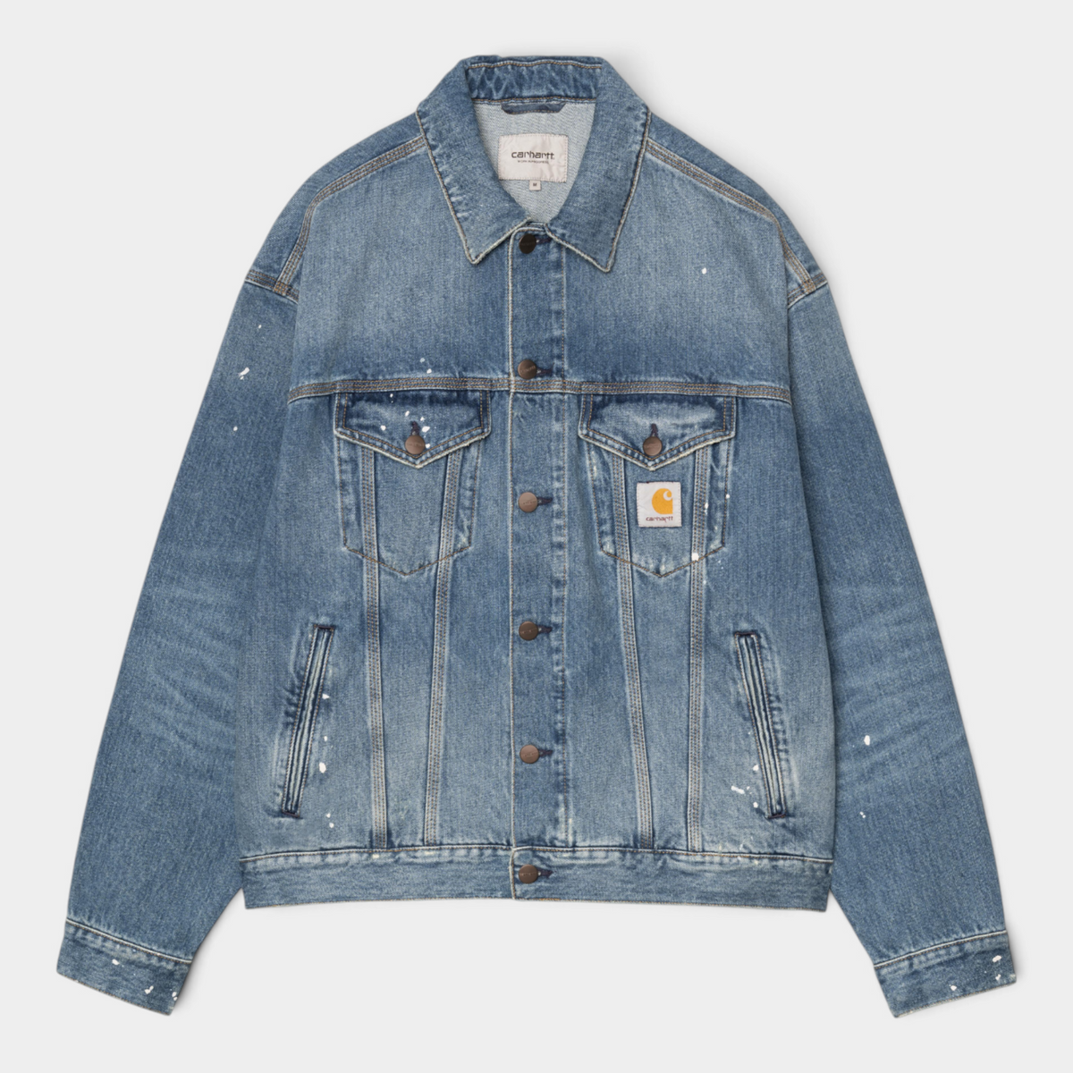 Carhartt Wip Giubbino Helston destroy splatter - Denim lavato