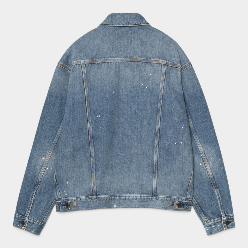 Carhartt Wip Giubbino Helston destroy splatter - Denim lavato