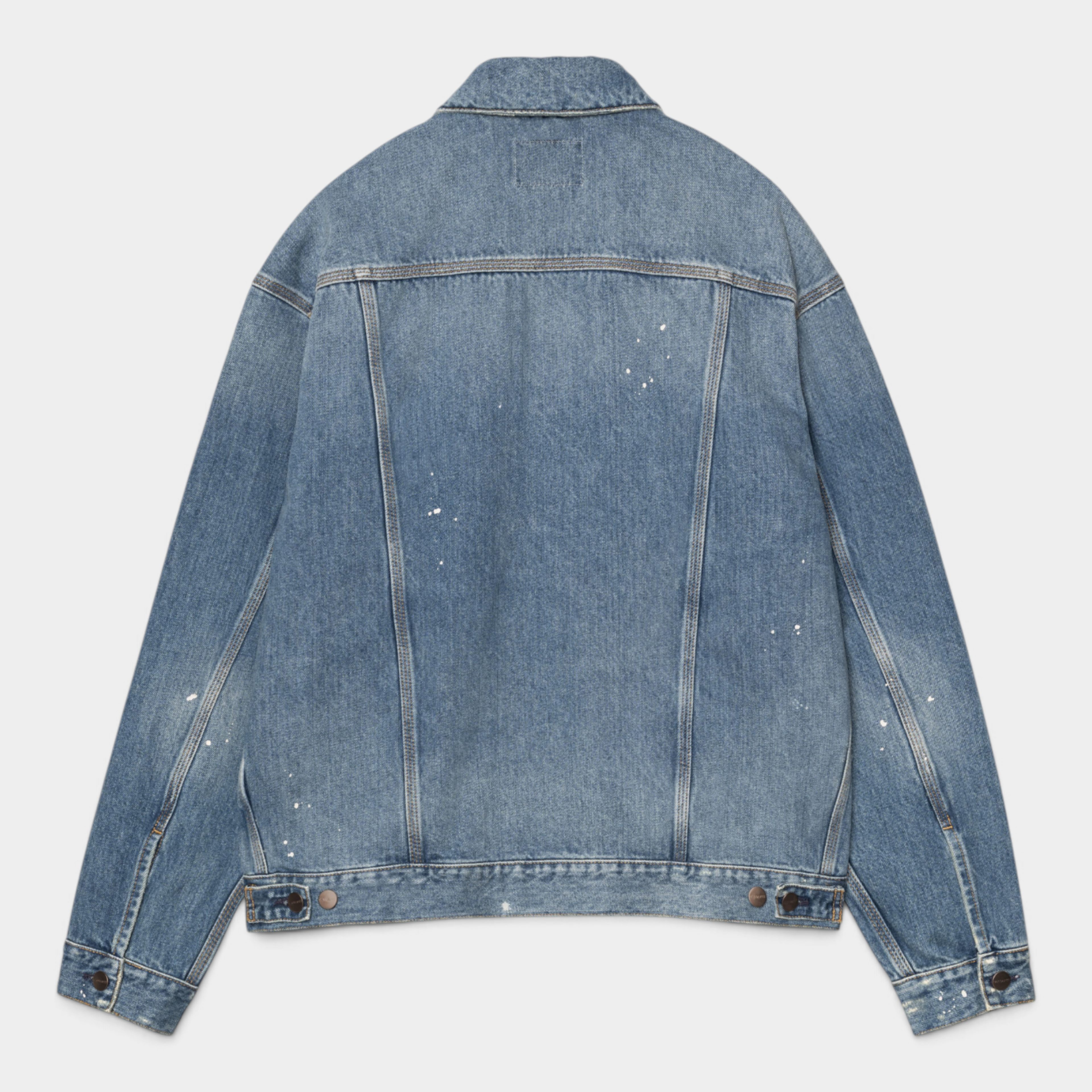 Carhartt Wip Giubbino Helston destroy splatter - Denim lavato