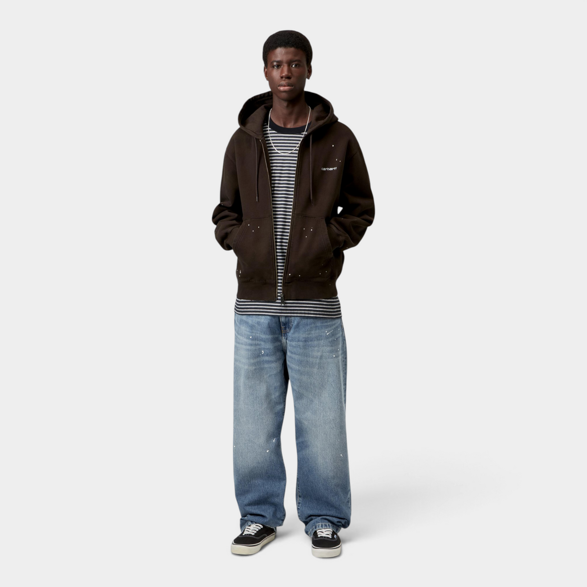 Carhartt Wip Jeans Landon effetto destroy splatter - Denim lavato