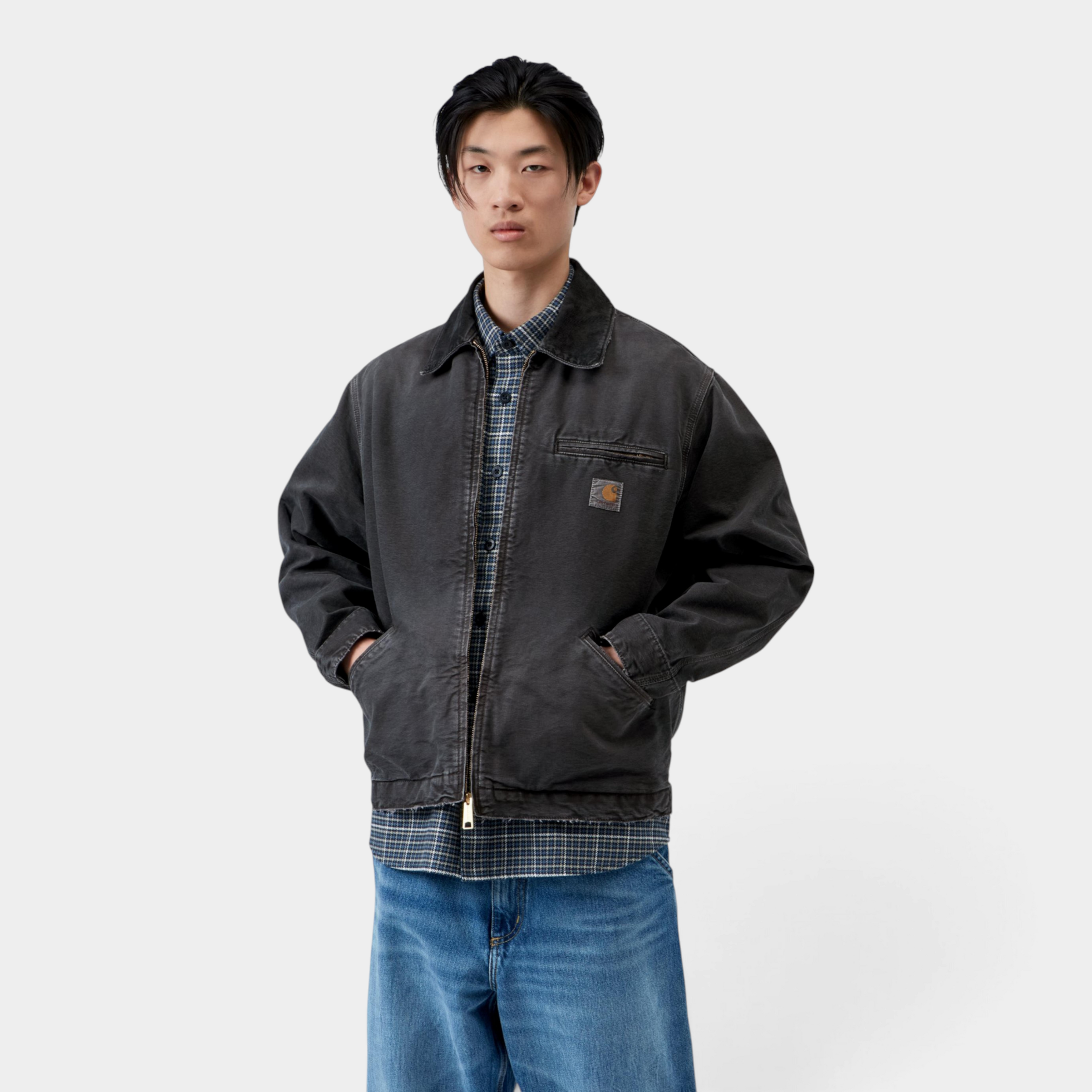 Carhartt Wip Giubbino Detroit effetto Destroy - Nero lavato