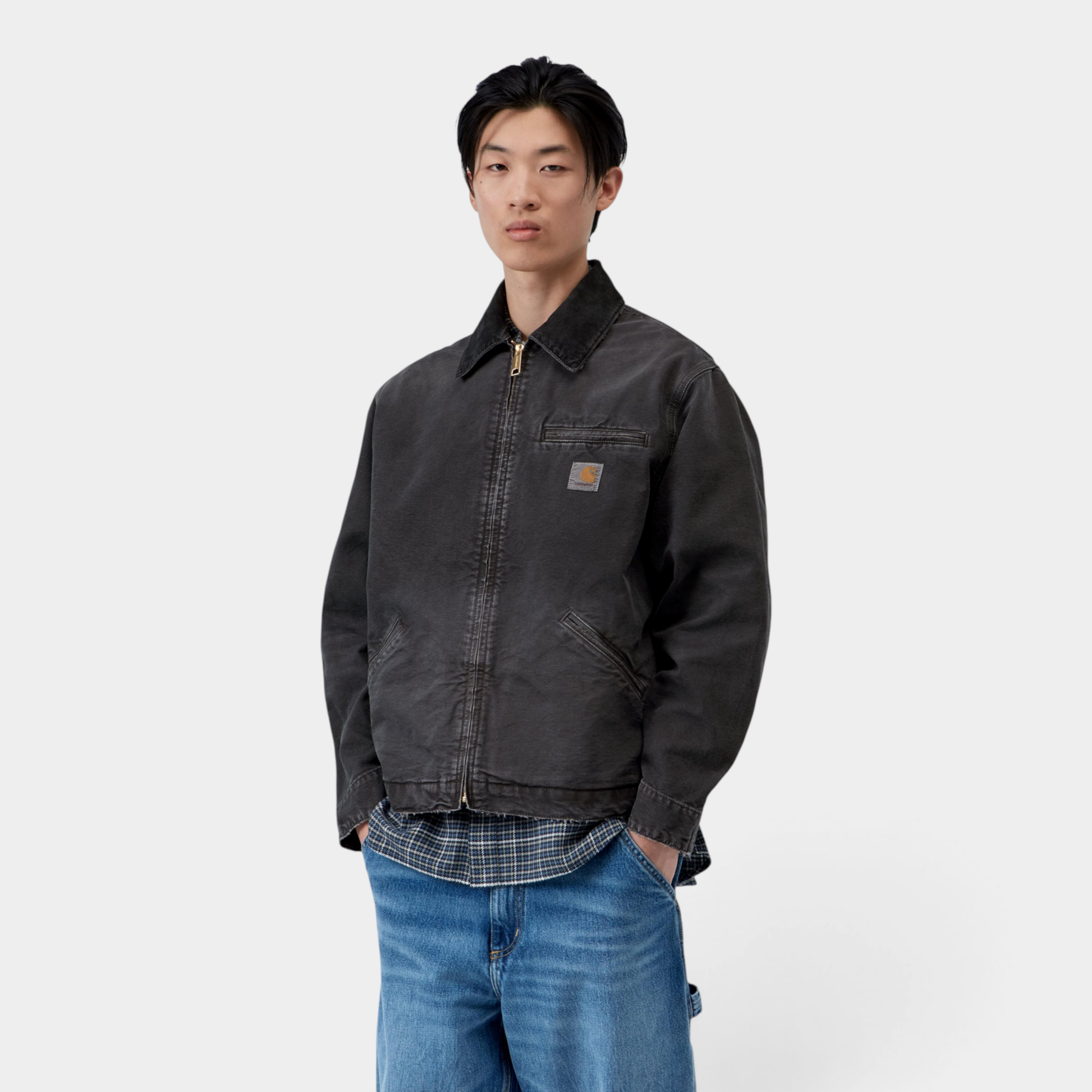 Carhartt Wip Giubbino Detroit effetto Destroy - Nero lavato
