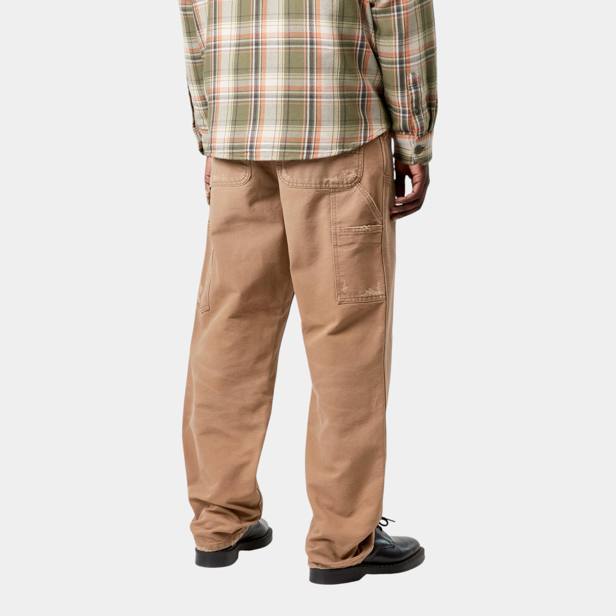 Carhartt Wip Pantalone double Knee Grind Wash - Marrone