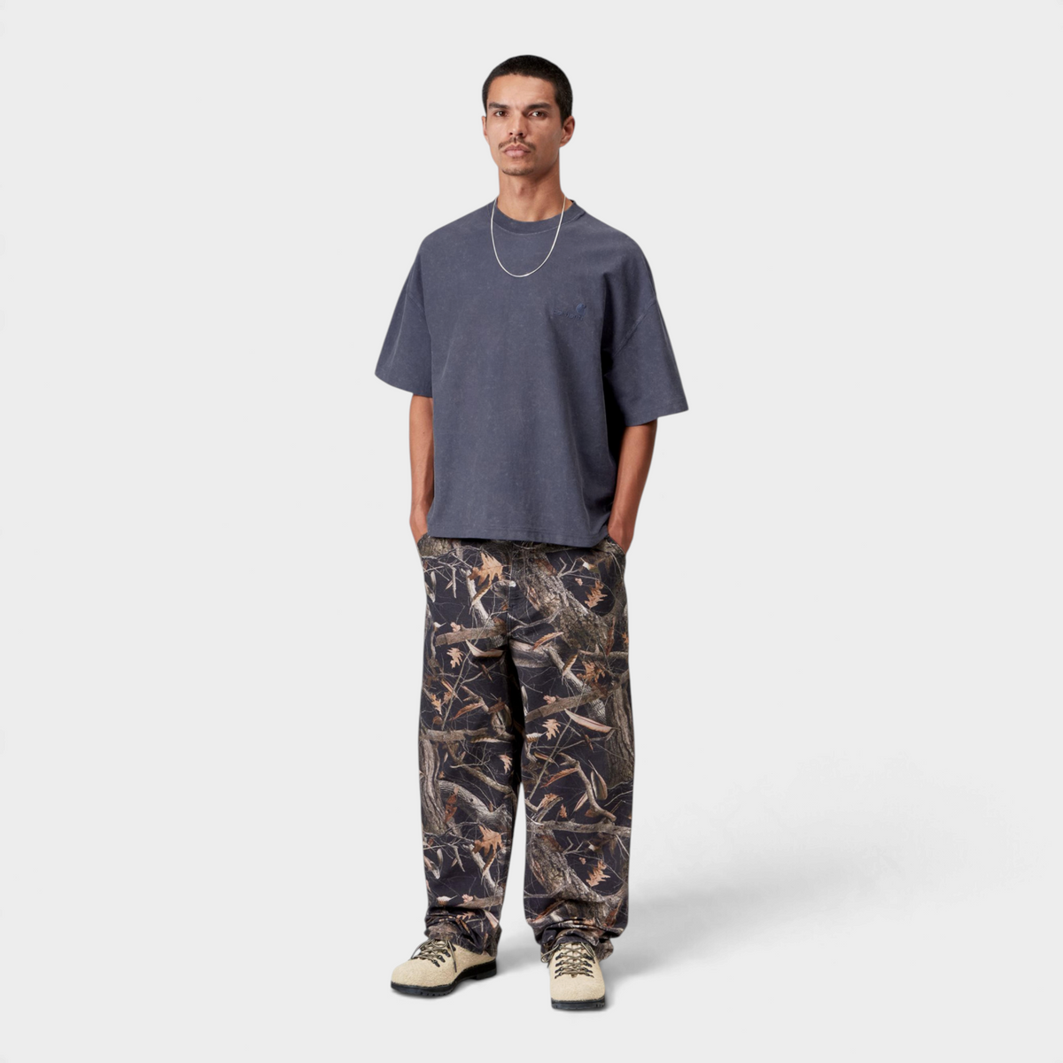 Carhartt Wip T-shirt Lambert slavata - Blu