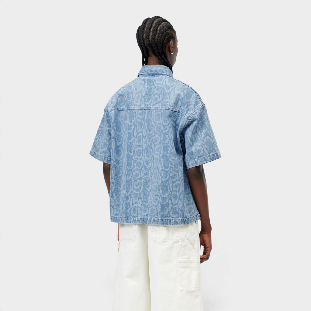Carhartt Wip W' Camicia Snake Lovilla maniche corte - Denim chiaro