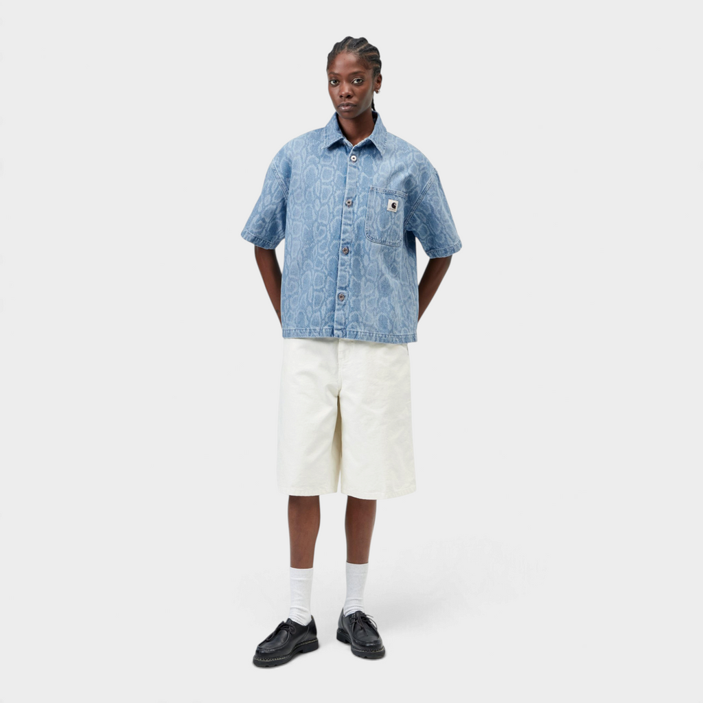 Carhartt Wip W' Camicia Snake Lovilla maniche corte - Denim chiaro