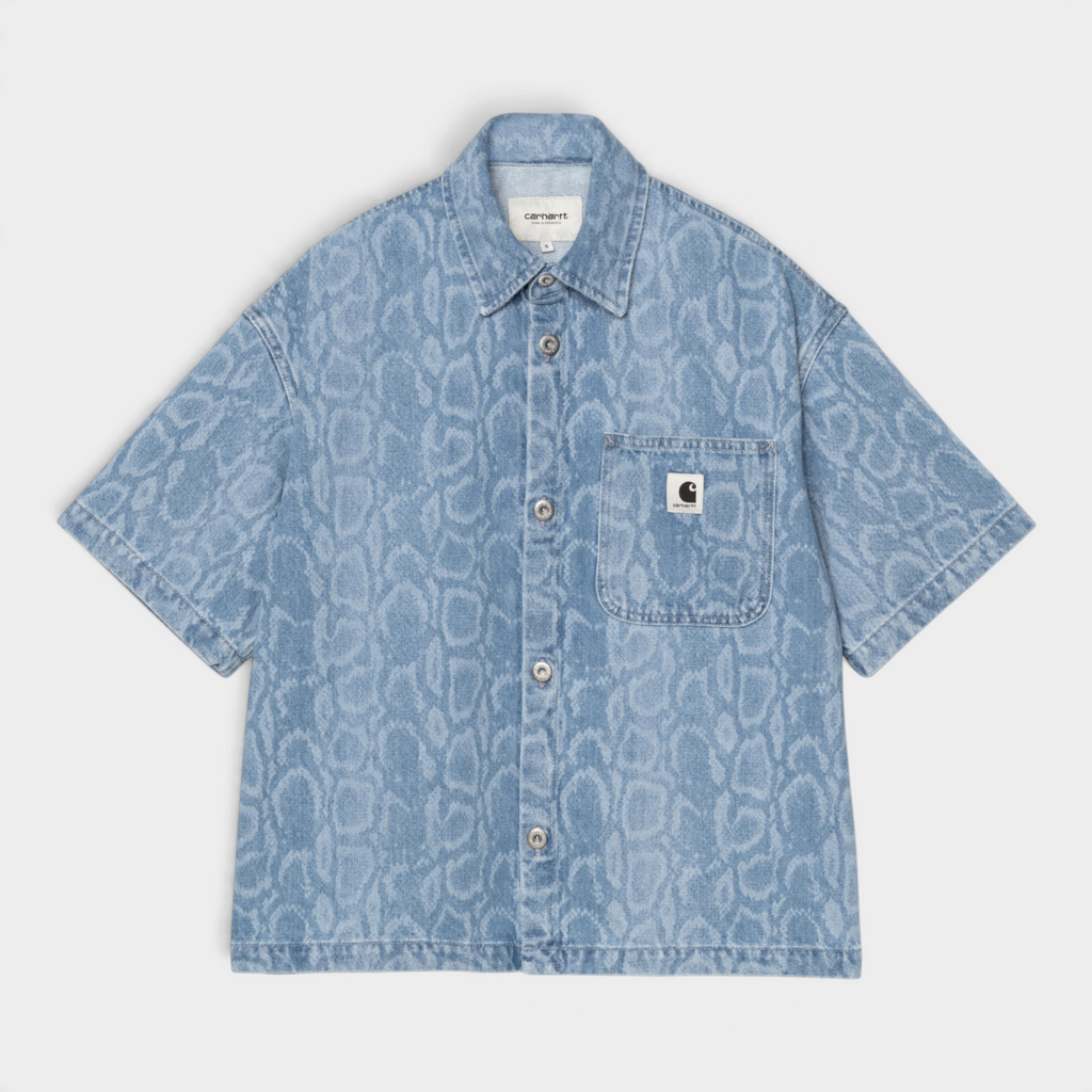 Carhartt Wip W' Camicia Snake Lovilla maniche corte - Denim chiaro