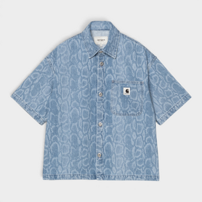 Carhartt Wip W' Camicia Snake Lovilla maniche corte - Denim chiaro