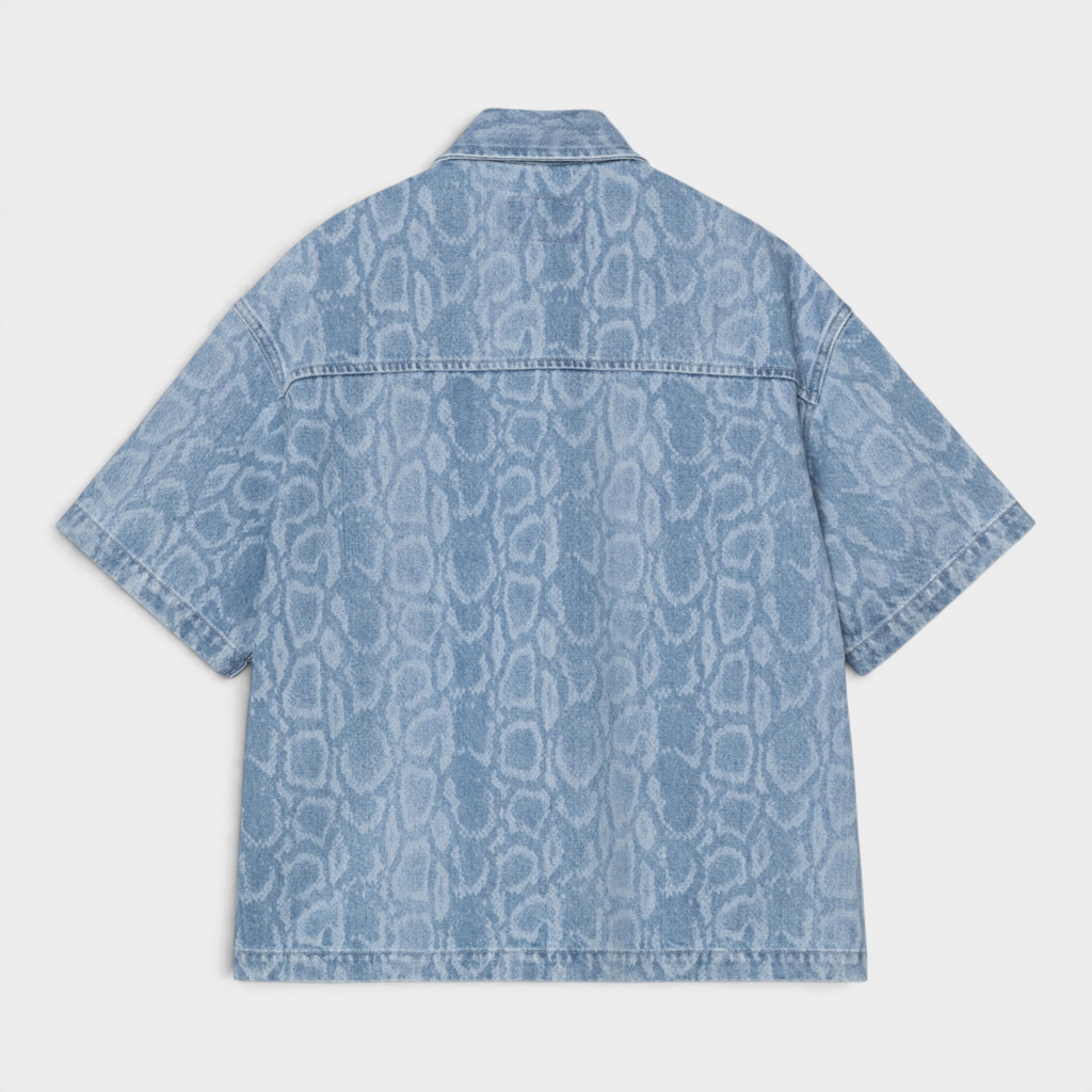 Carhartt Wip W' Camicia Snake Lovilla maniche corte - Denim chiaro